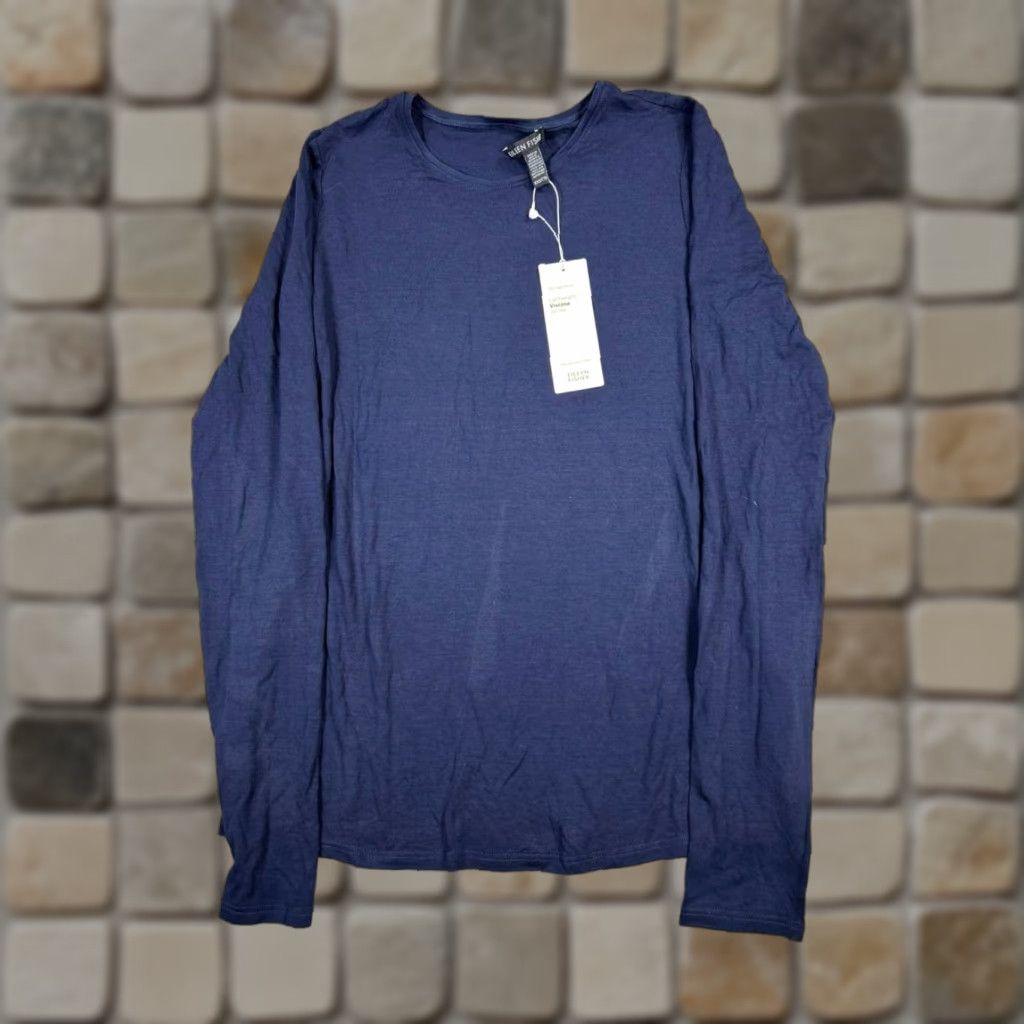 Eileen Fisher Eileen Fisher Womens 2XS Blue Knit Pullover Sweater Casual Long Sleeve Crew Neck Dolman Sleeve Regular Fit Size XXS / US 00 / IT 34 - 1 Thumbnail