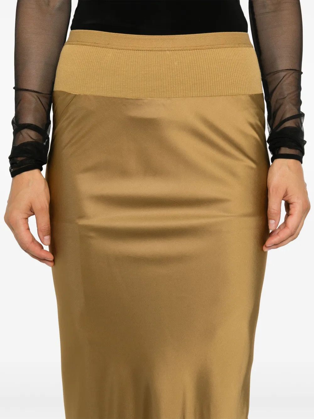 Rick Owens o1y0126 Maxi Skirt in Mustard Size 27" / US 4 / IT 40 - 4 Thumbnail