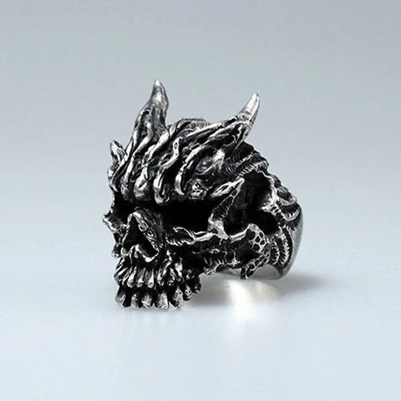Other Retro Dark Skull Ring Size ONE SIZE - 4 Thumbnail
