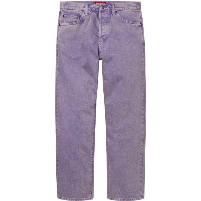 Supreme Supreme Regular Jean Size 34 in Lavender 13 Oz. Denim SS24