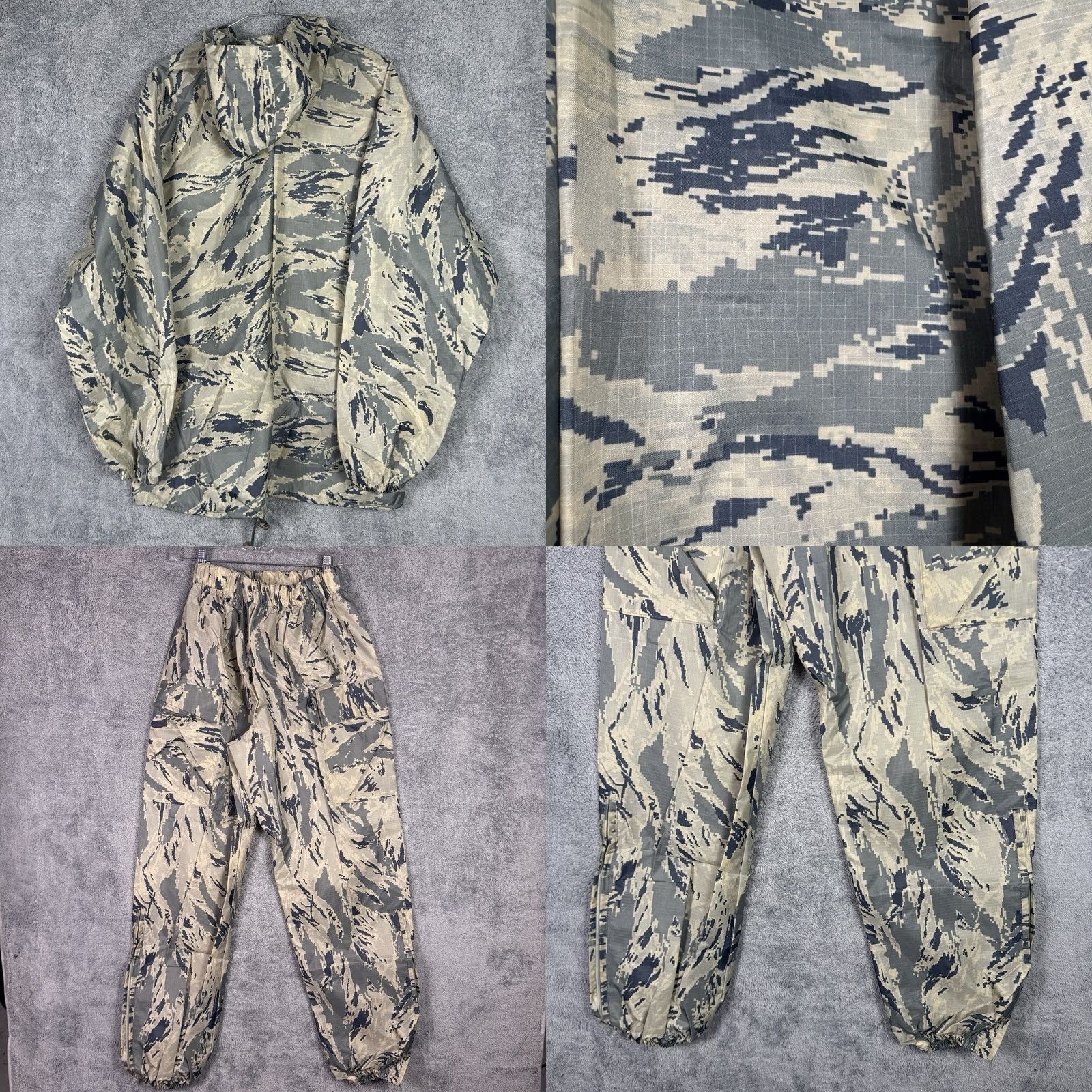 Vintage Digital Camo Jacket Cargo Pants Men Medium Full Zip Nylon PVC Coated Water Proof - Military Size US 31 - 8 Thumbnail
