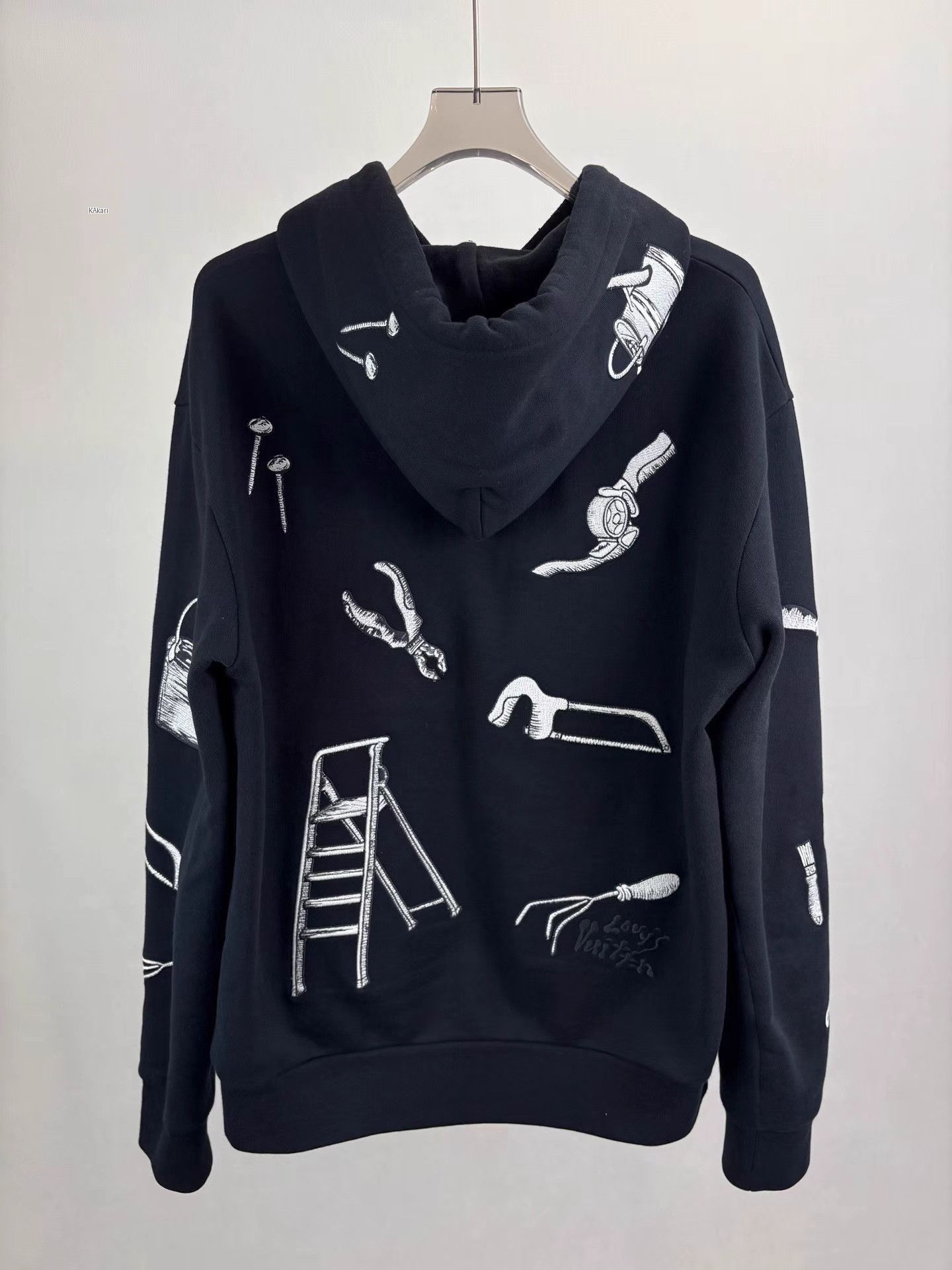 Louis Vuitton Black XL Hoodie with Tool Illustrations Size US XL / EU 56 / 4 - 2 Thumbnail