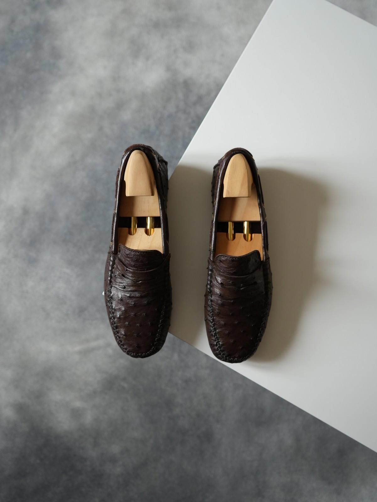 Saint Laurent Paris 2000s Yves Saint Laurent by Tom Ford Ostrich Penny Loafers Size US 8 / EU 41 - 4 Thumbnail