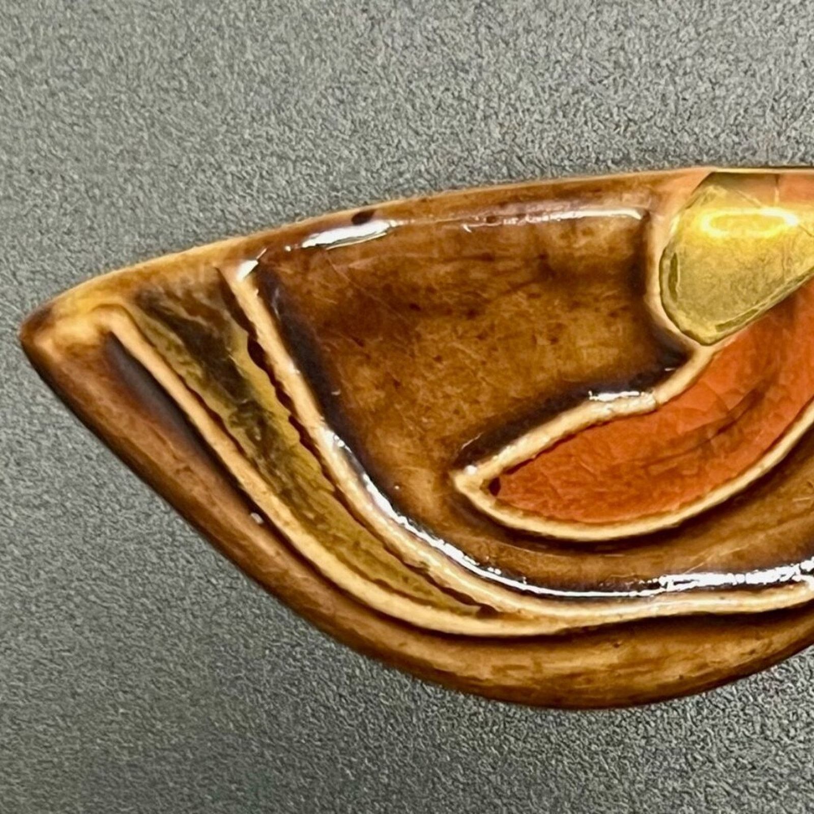 & Other Stories Art Deco, Vintage Brooch Pin, VGC, Glazed, 2.5” x 1.25” Size ONE SIZE - 2 Thumbnail