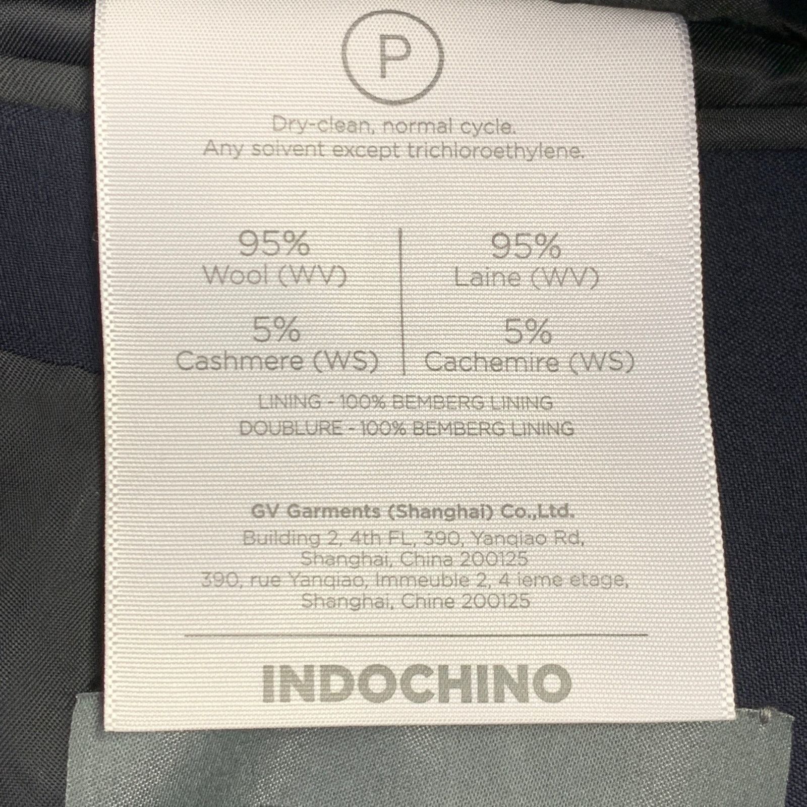 Indochino Size 38 Navy Black Contrast Trim Wool Cashmere Tuxedo Size 38R - 11 Thumbnail