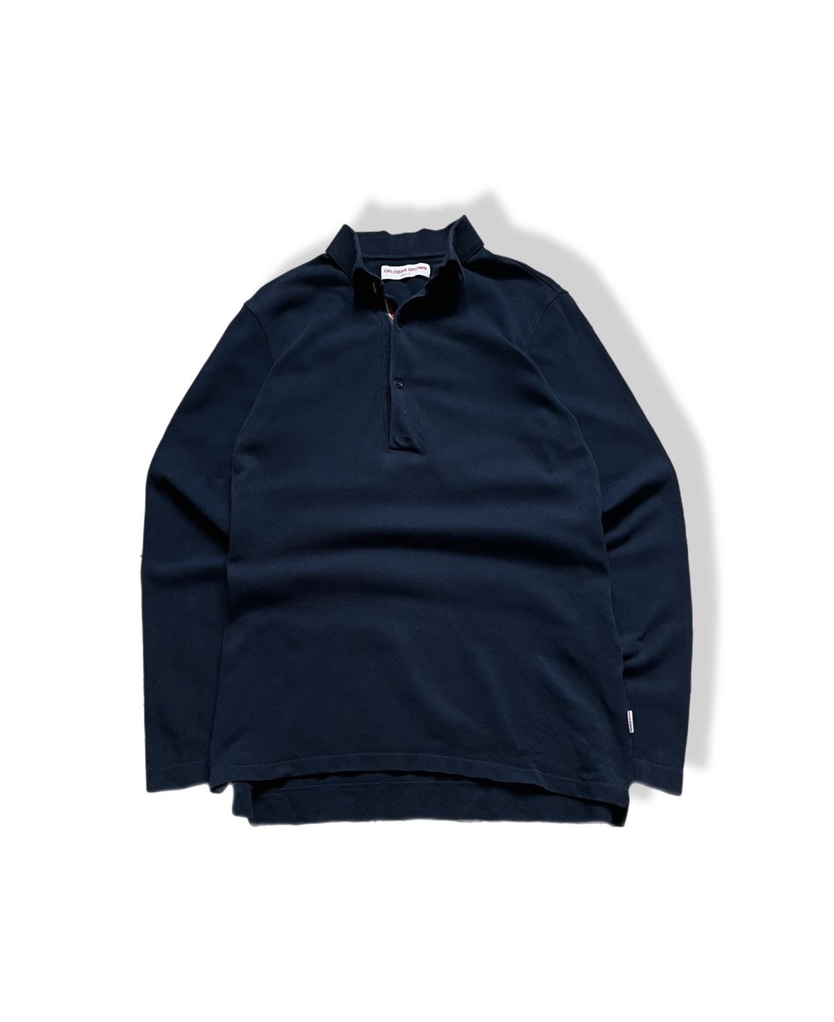 Orleabar Brown Long Sleeve Polo Shirt Blue