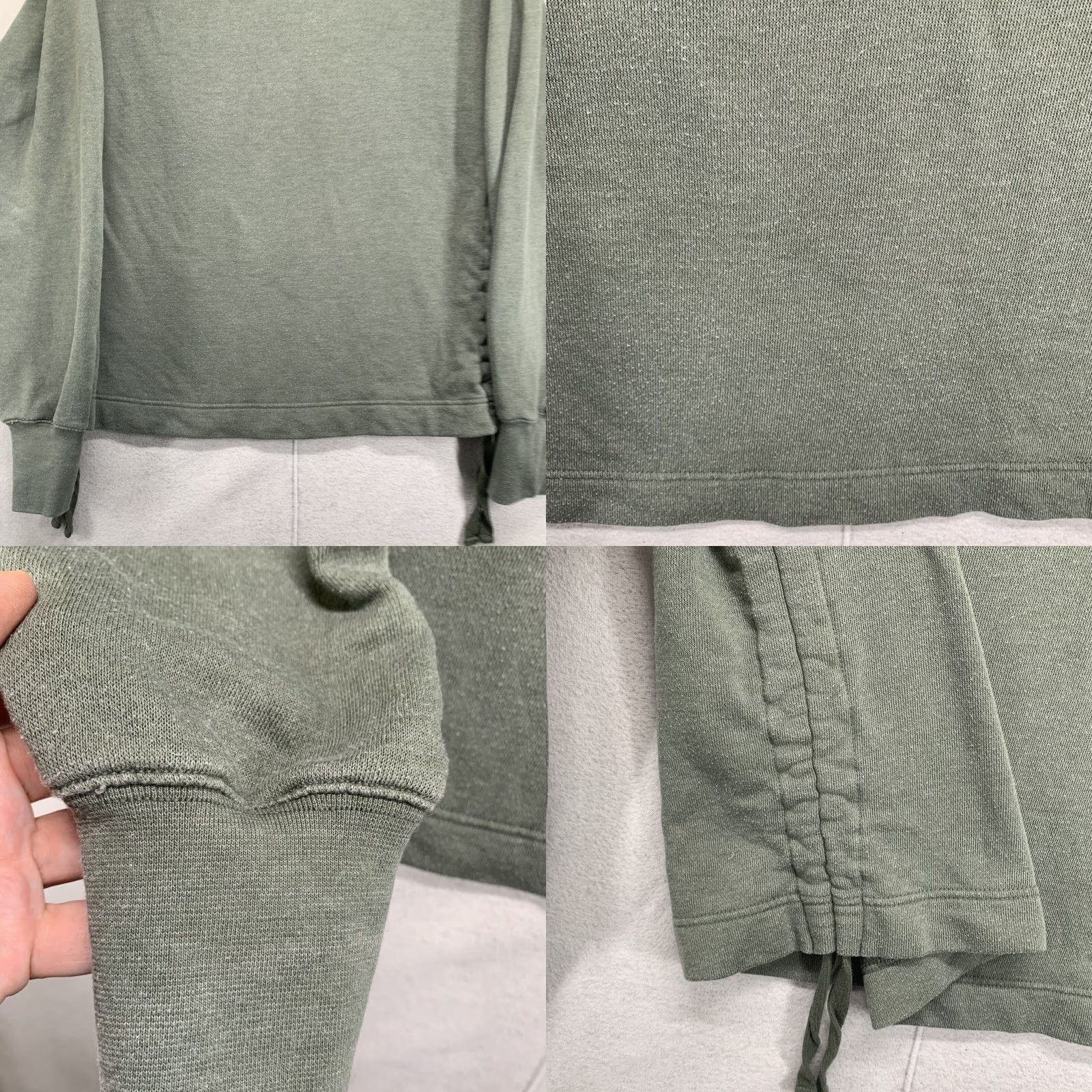 Vintage Aerie Hoodie Olive Green Sweatshirt Size Small Side Ties Size S / US 4 / IT 40 - 8 Thumbnail