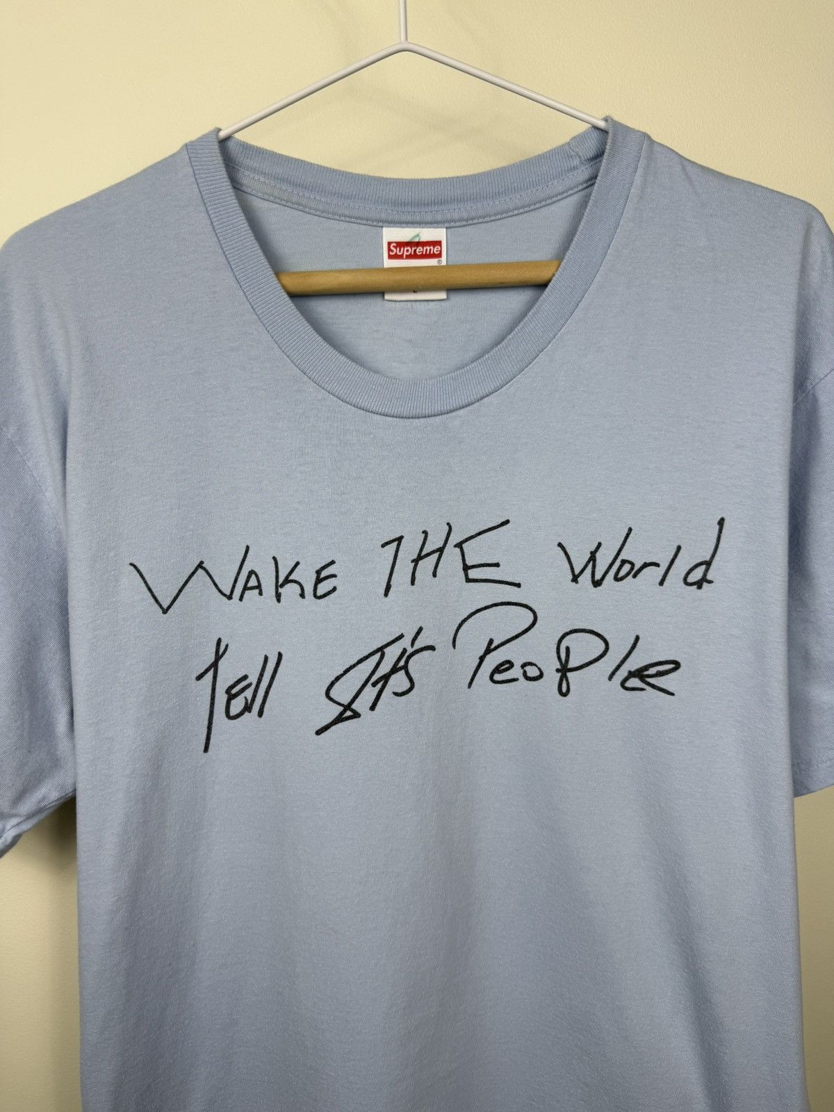 Supreme Supreme “Wake The World” Tee Light Blue — Size L Made in USA Size US L / EU 52-54 / 3 - 2 Thumbnail