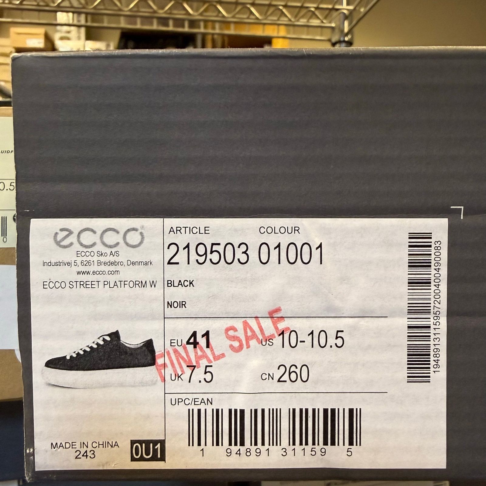 Ecco ECCO WOMEN'S 41 STREET PLATFORM BLACK LOW TOP SNEAKER NIB Size US 10.5 / IT 40.5 - 9 Thumbnail