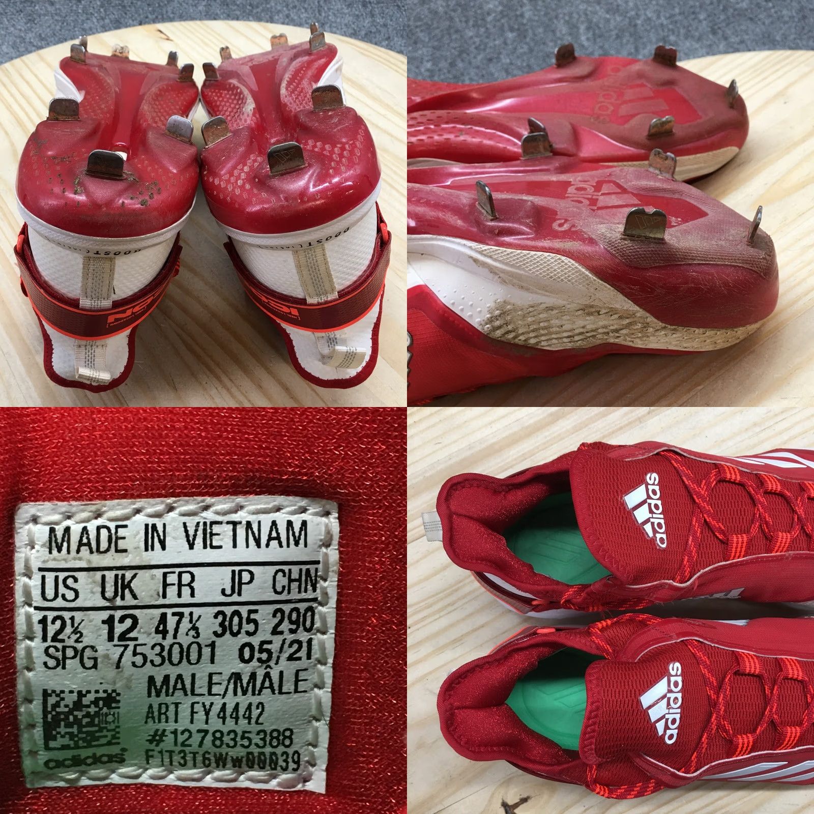 Adidas Adidas Sneaker Mens 12.5 Red Icon Boost Athletic Basketball Laced Up FY4442 Nike? Size US 13 / EU 46 - 9 Thumbnail