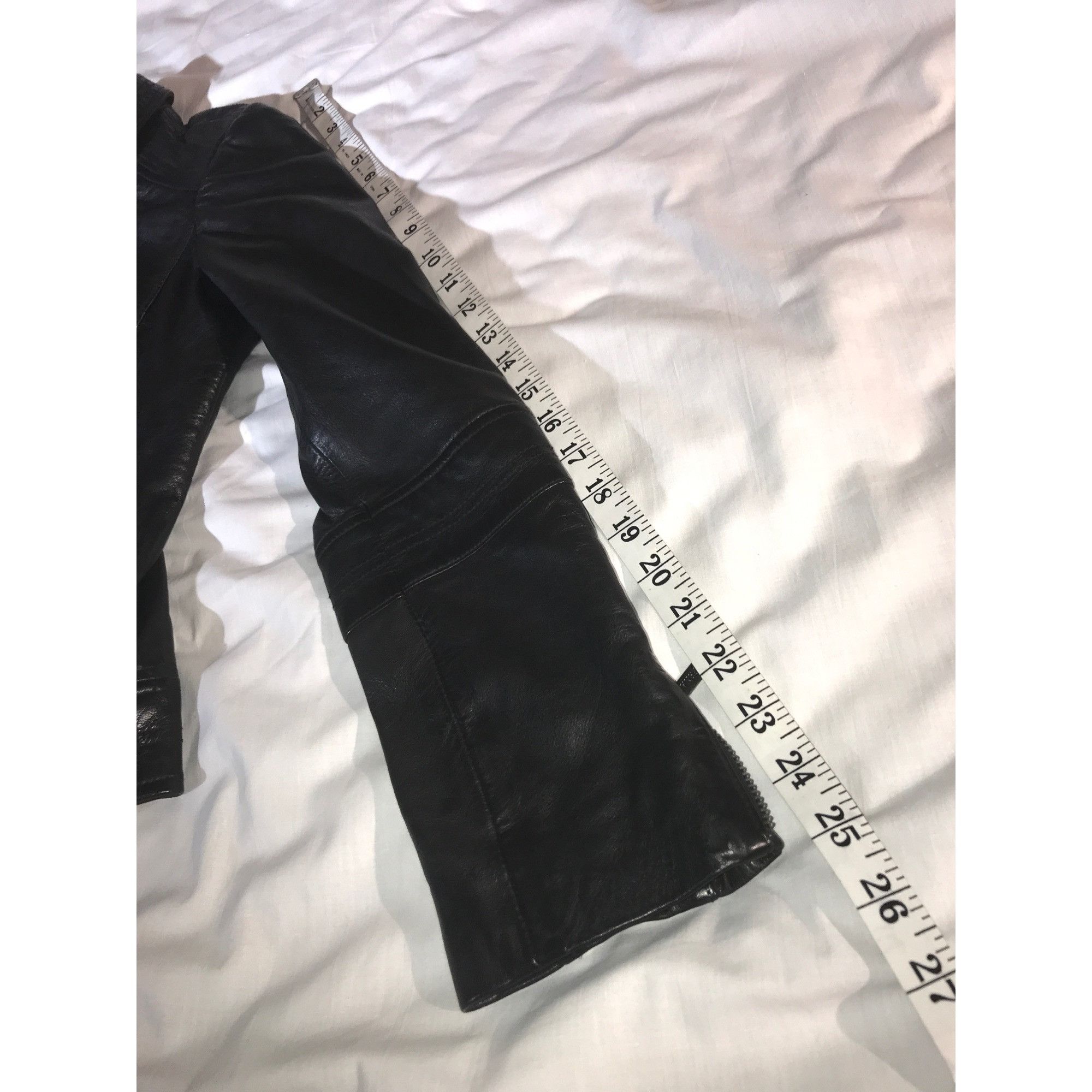 Other Bernardo NWT Womens Black Leather Zippers Moto Bomber Jacket Size S / US 4 / IT 40 - 10 Thumbnail
