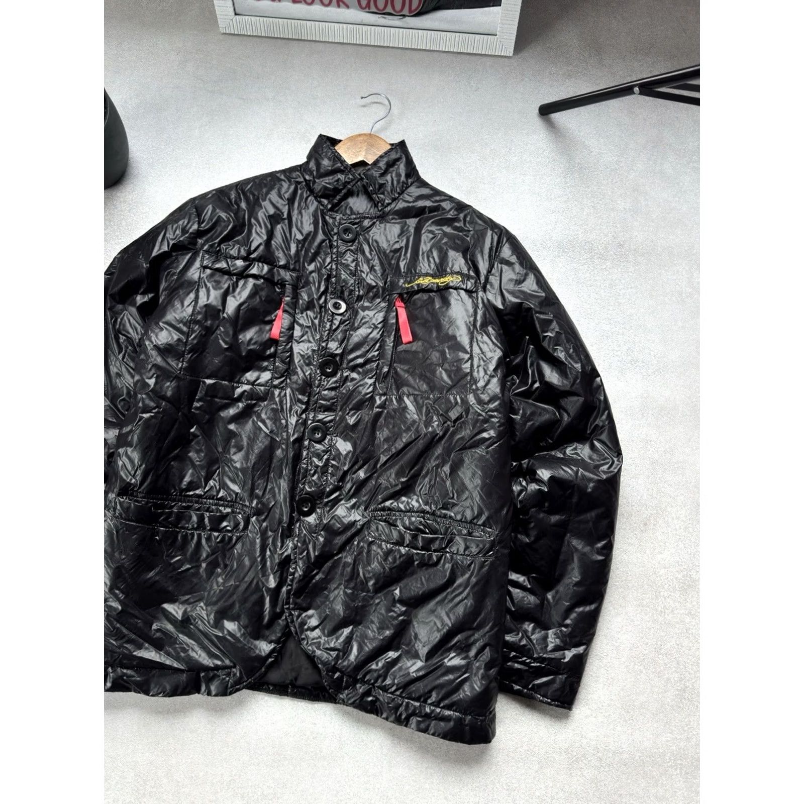 Ed Hardy VINTAGE Ed Hardy By Christian Audigier Big Logo Black Nylon Coat Jacket M Men Vintage Logo Windbreaker 90s Punk Skull US Mens Size US M / EU 48-50 / 2 - 5 Thumbnail