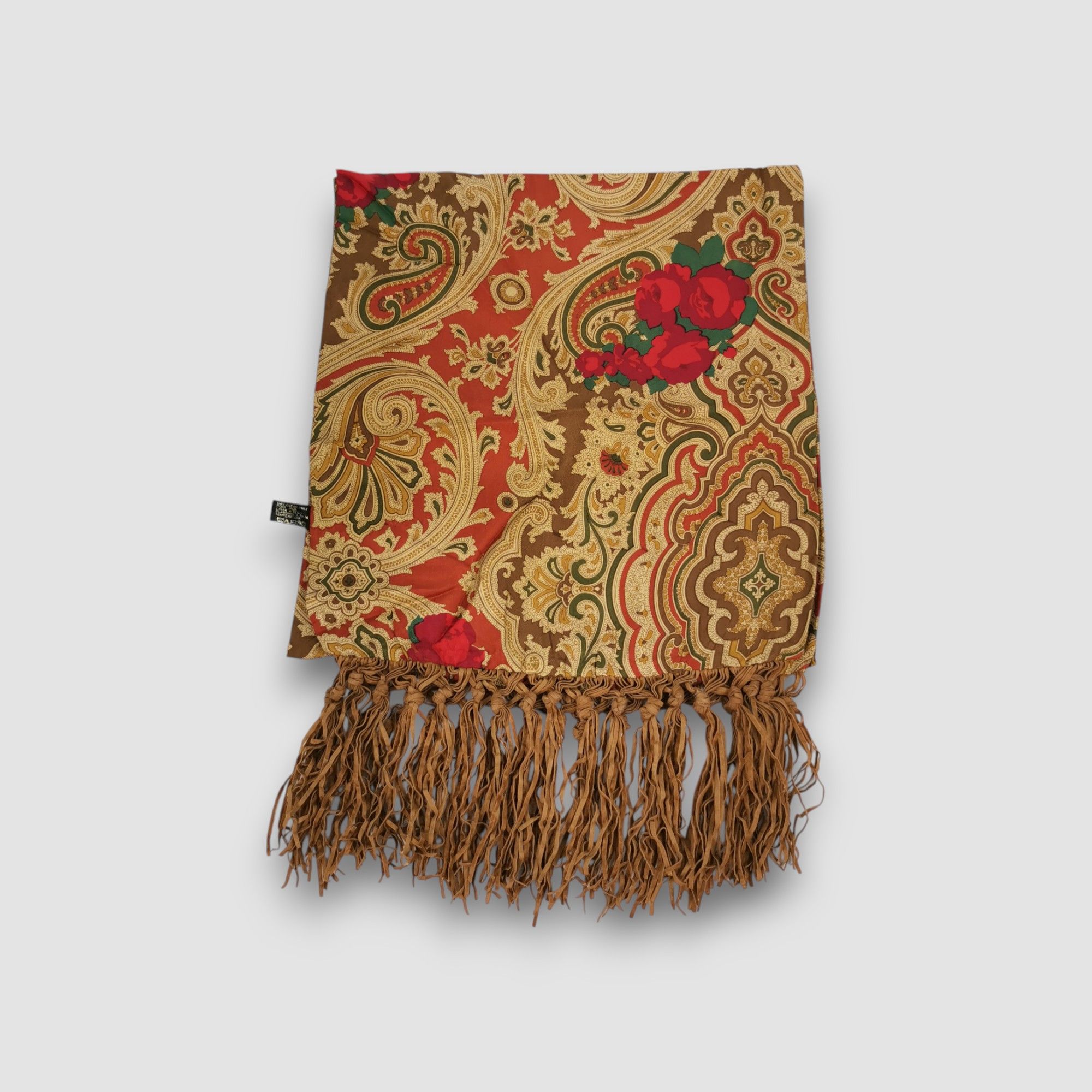 Other Vintage Unbranded Scarf Paisley Muffler Wool Silk Scarves Size ONE SIZE - 2 Thumbnail