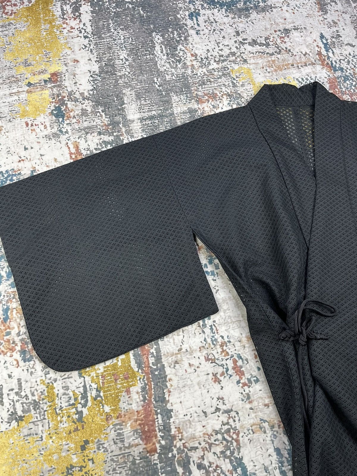 Japanese Brand Vintage KIMONO Black Mesh Japan Traditional Wear Size ONE SIZE - 8 Thumbnail