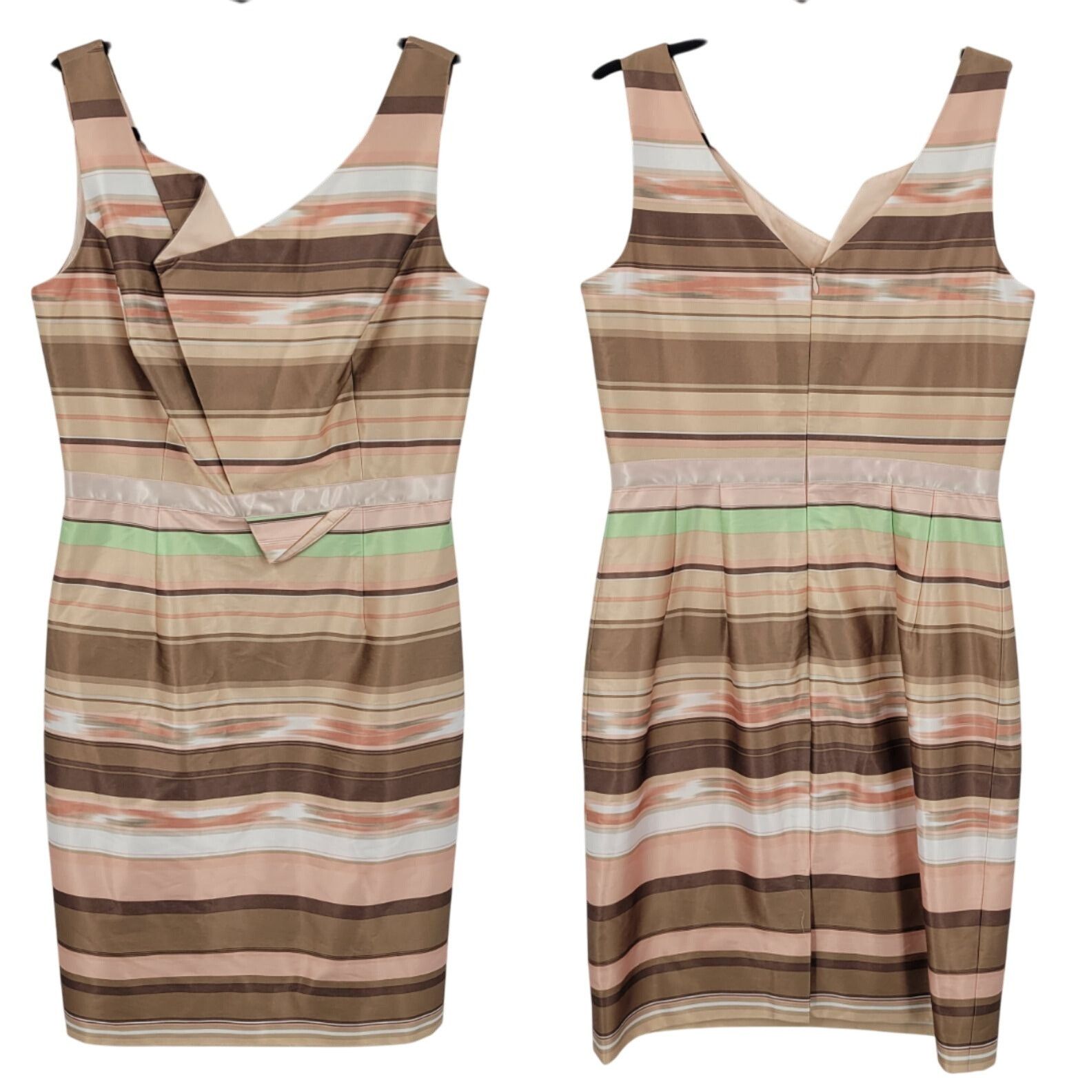 Other Womens Satin Nasopalatine Pastel Striped Sleeveless Sheath D Size M / US 6-8 / IT 42-44 - 1 Thumbnail