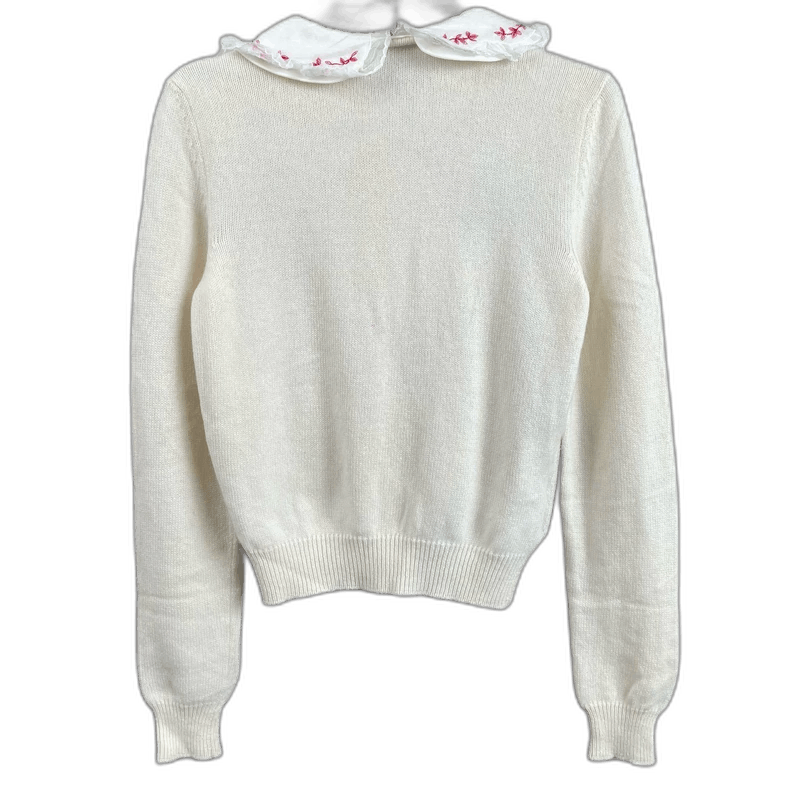 Miu Miu MiuMiu Embroidered Collar Cashmere Cardigan Size M / US 6-8 / IT 42-44 - 1 Thumbnail