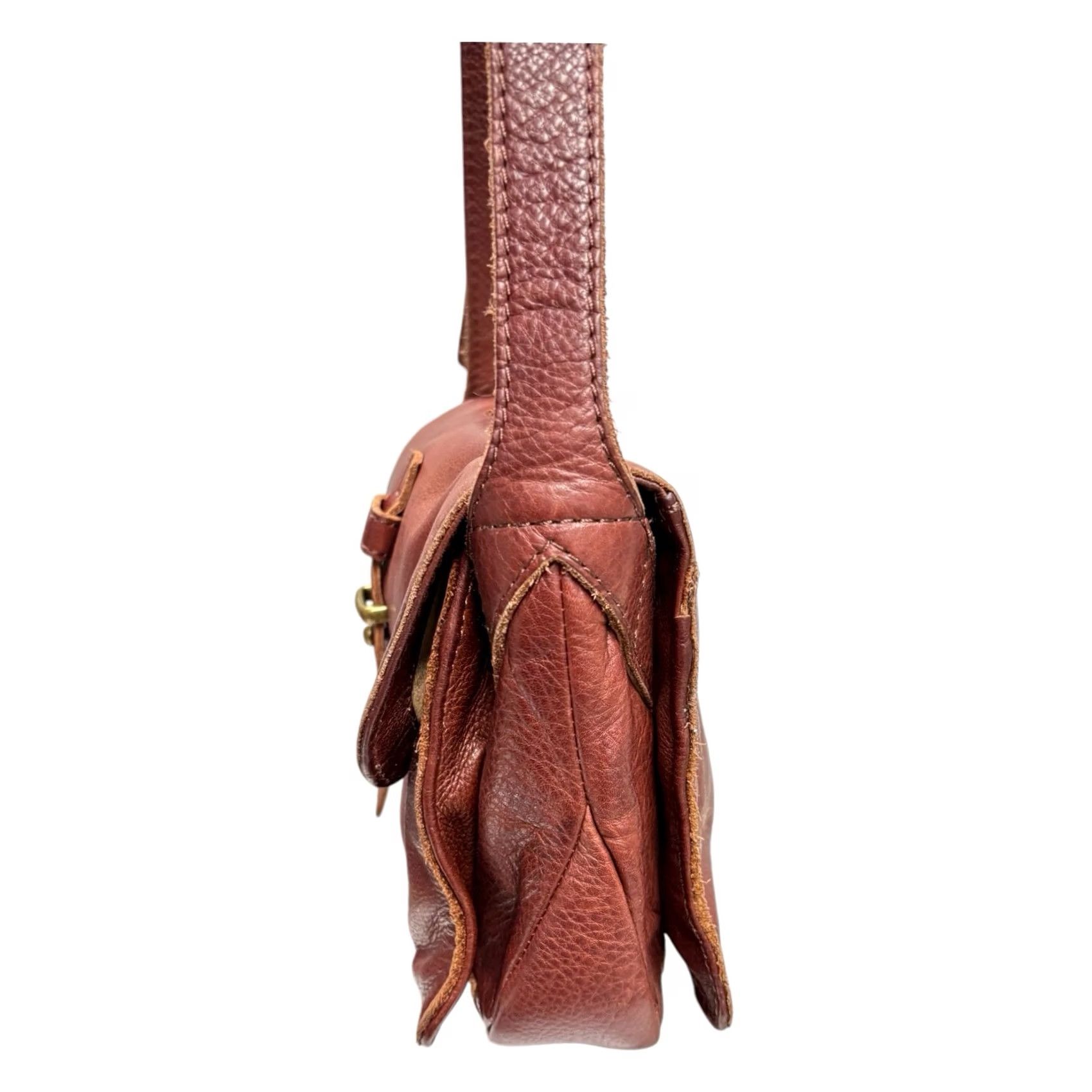 Lucky Brand VINTAGE Lucky Brand Crossbody Bag Women’s Leather Hobo Brown Beige 11x14in 4in 13-24” Strap Men? Womens? Size ONE SIZE - 4 Thumbnail