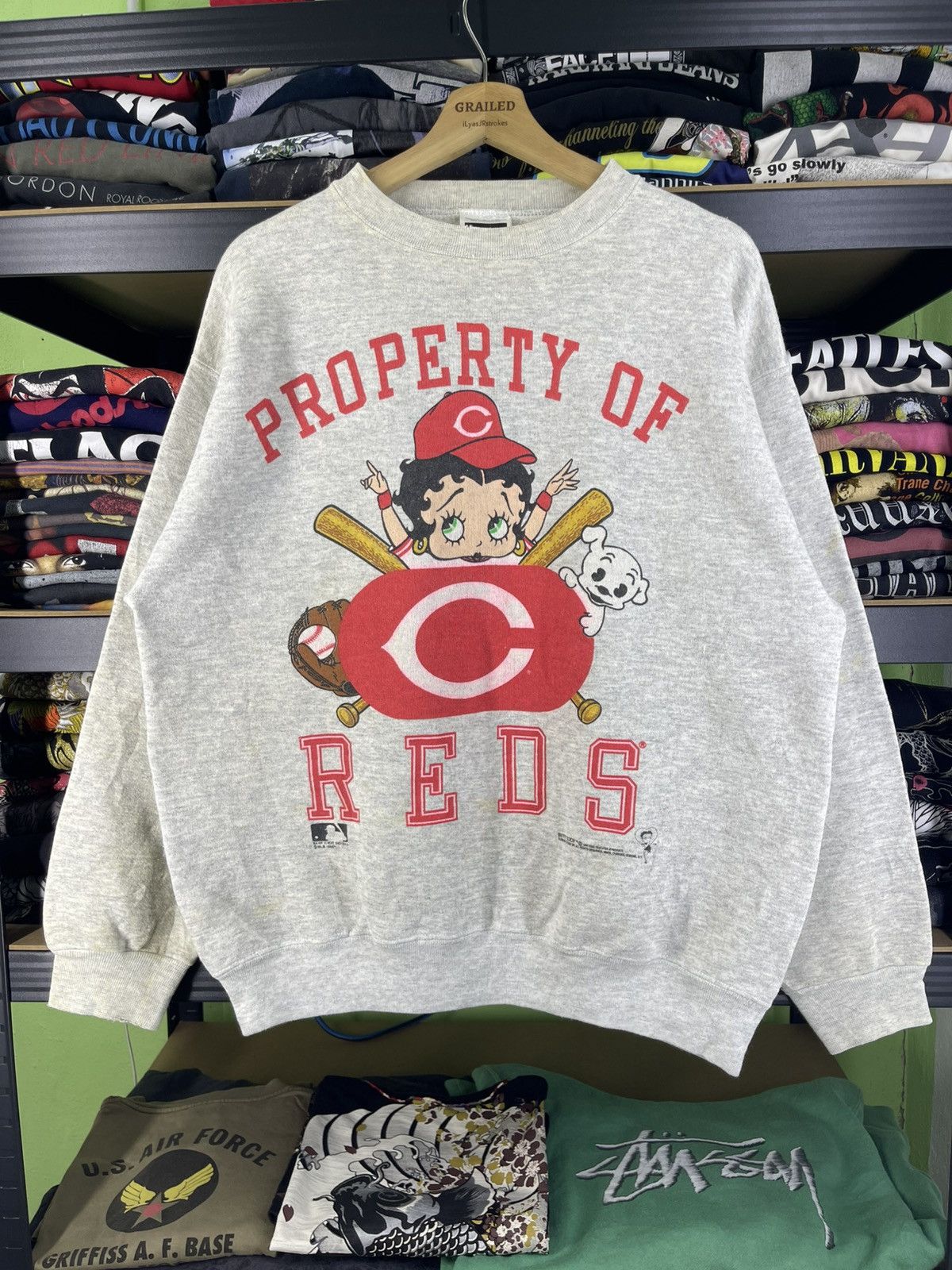 MLB Vintage 90's Betty Boop Cincinnati Reds MLB 1992 Sweatshirt Size US L / EU 52-54 / 3 - 1 Thumbnail