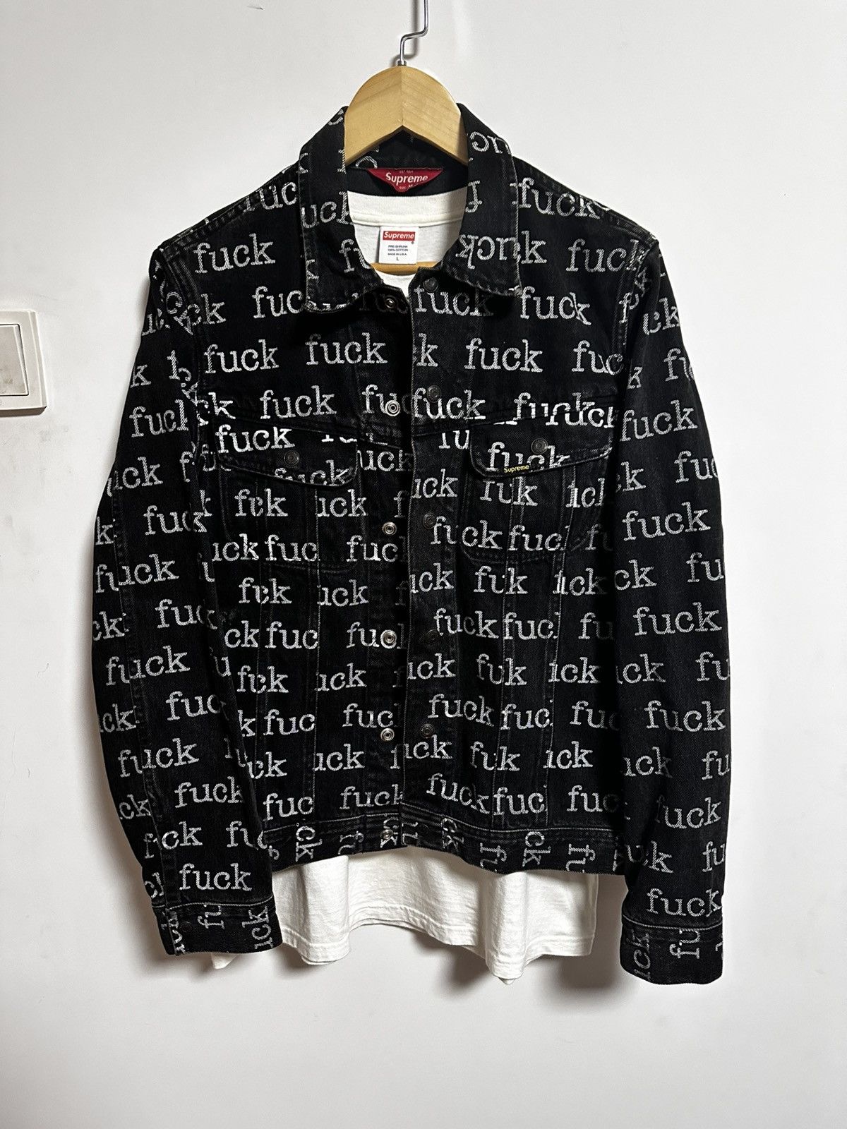 Supreme Supreme ss13 fuck denim trucker Jacket black | Grailed