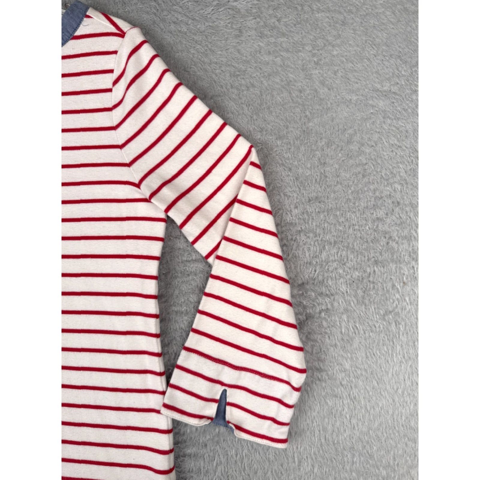 Nautica VINTAGE Nautica Shirt Women S Red Striped 3/4 Sleeve Round Neck 100% Cotton Size S / US 4 / IT 40 - 2 Thumbnail