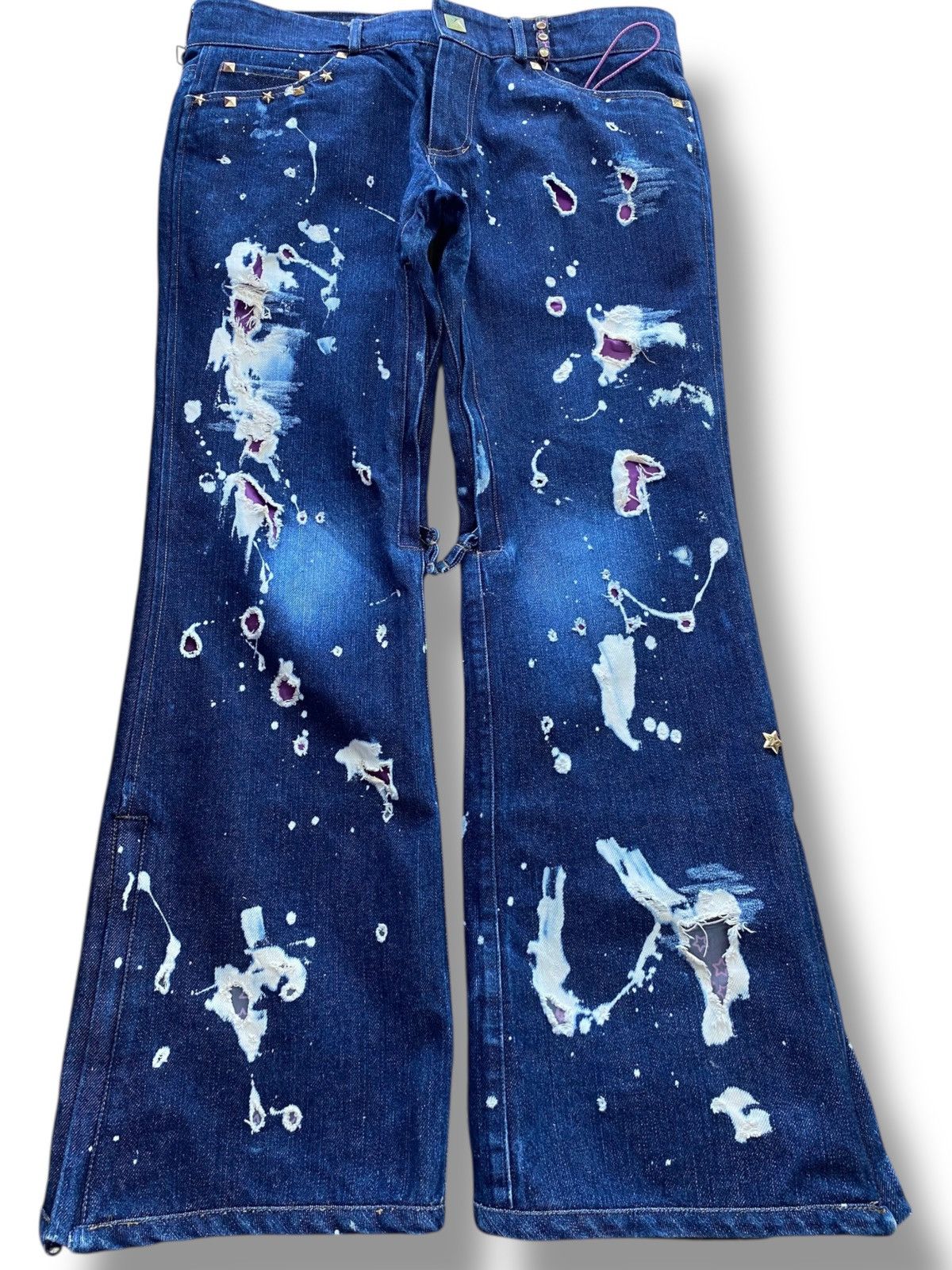 Japanese Brand Japanese Brand Paint Splatter Style Flare Denim Size US 36 / EU 52 - 1 Thumbnail