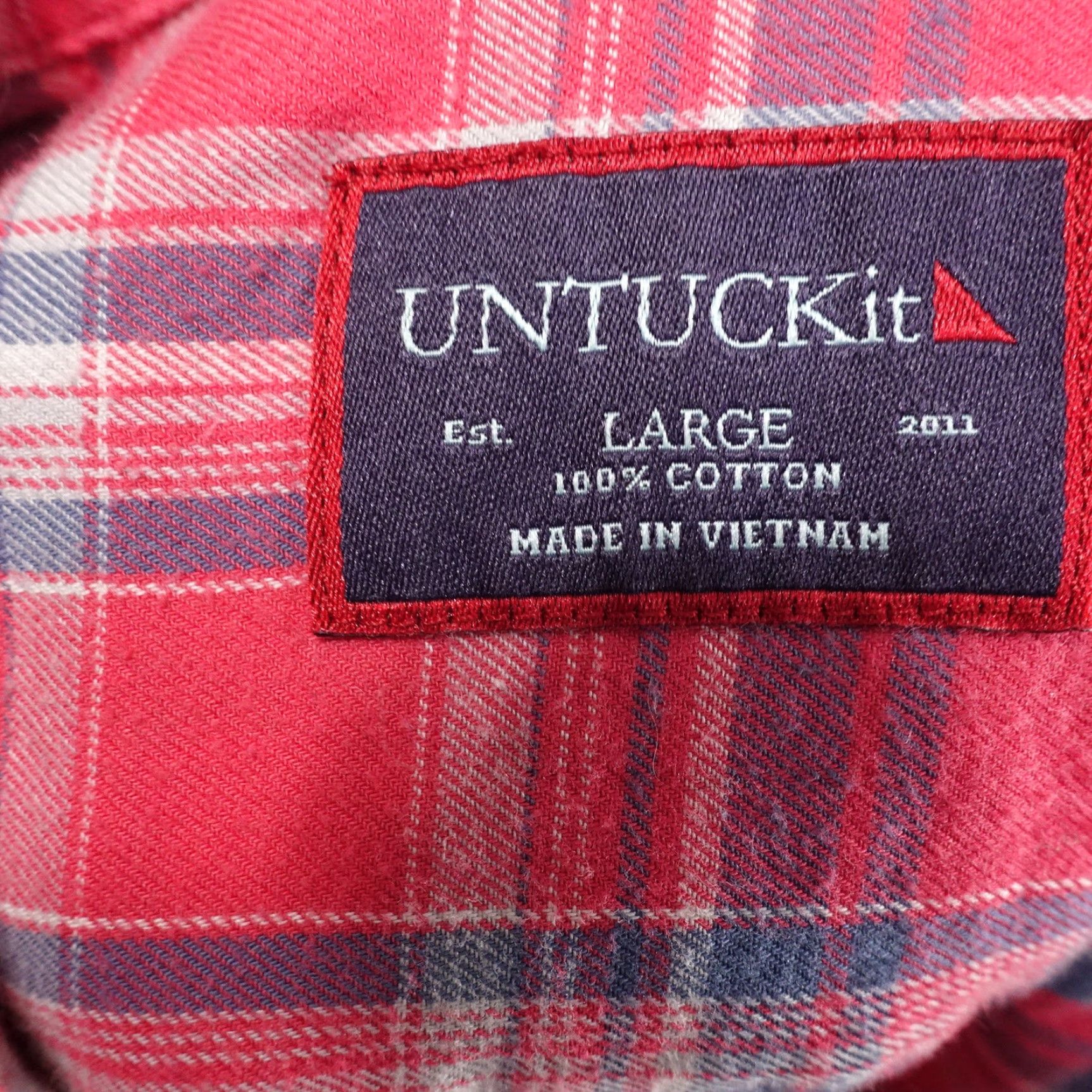 UNTUCKit UNTUCKit Red Plaid Button-Up Shirt Mens Size L Large Long Sleeve Classic Fit Size US L / EU 52-54 / 3 - 6 Thumbnail