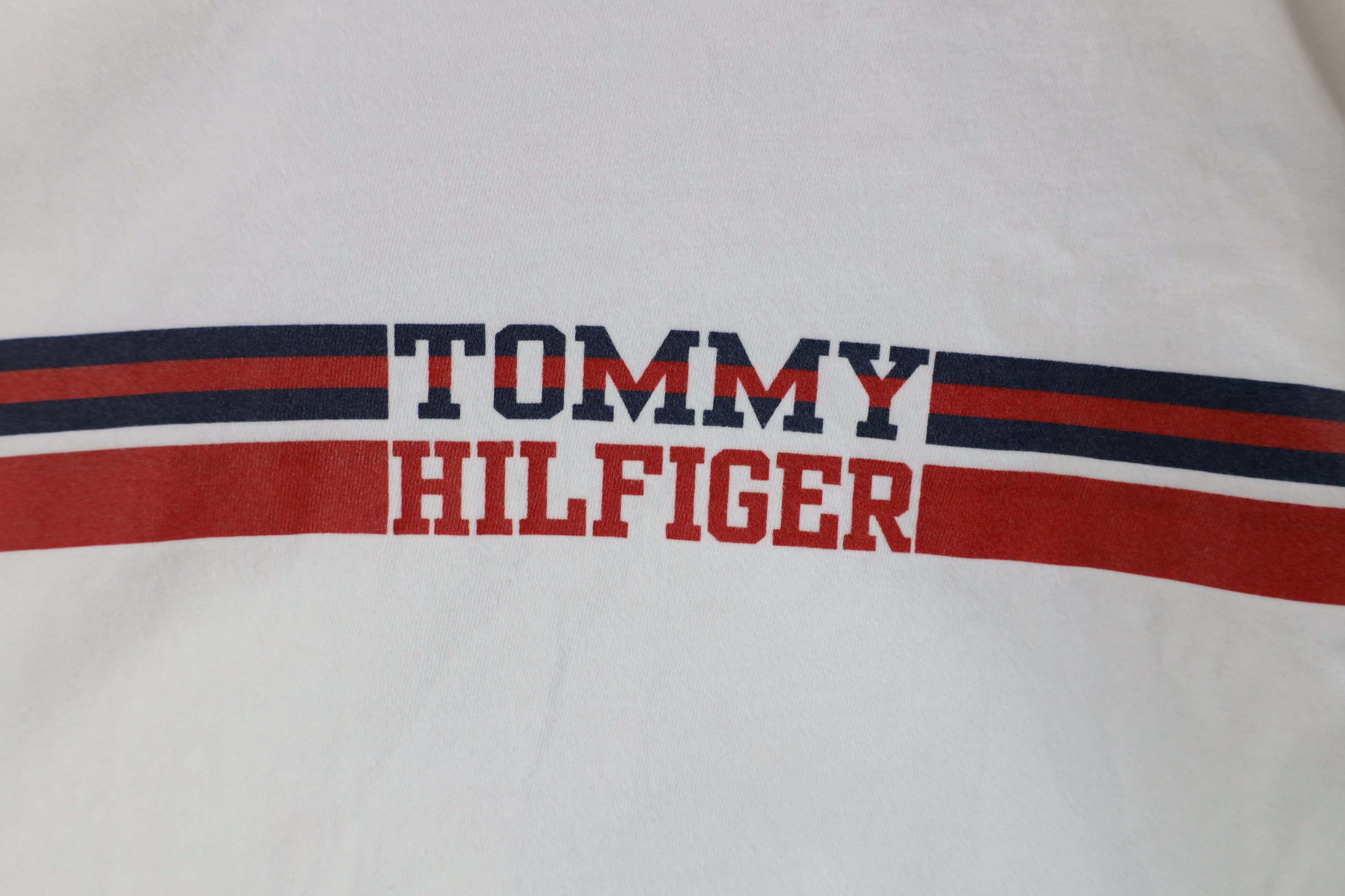 Tommy Hilfiger × Vintage Vintage Tommy Hilfiger Striped Short Sleeve T-Shirt White Size US XXL / EU 58 / 5 - 4 Thumbnail
