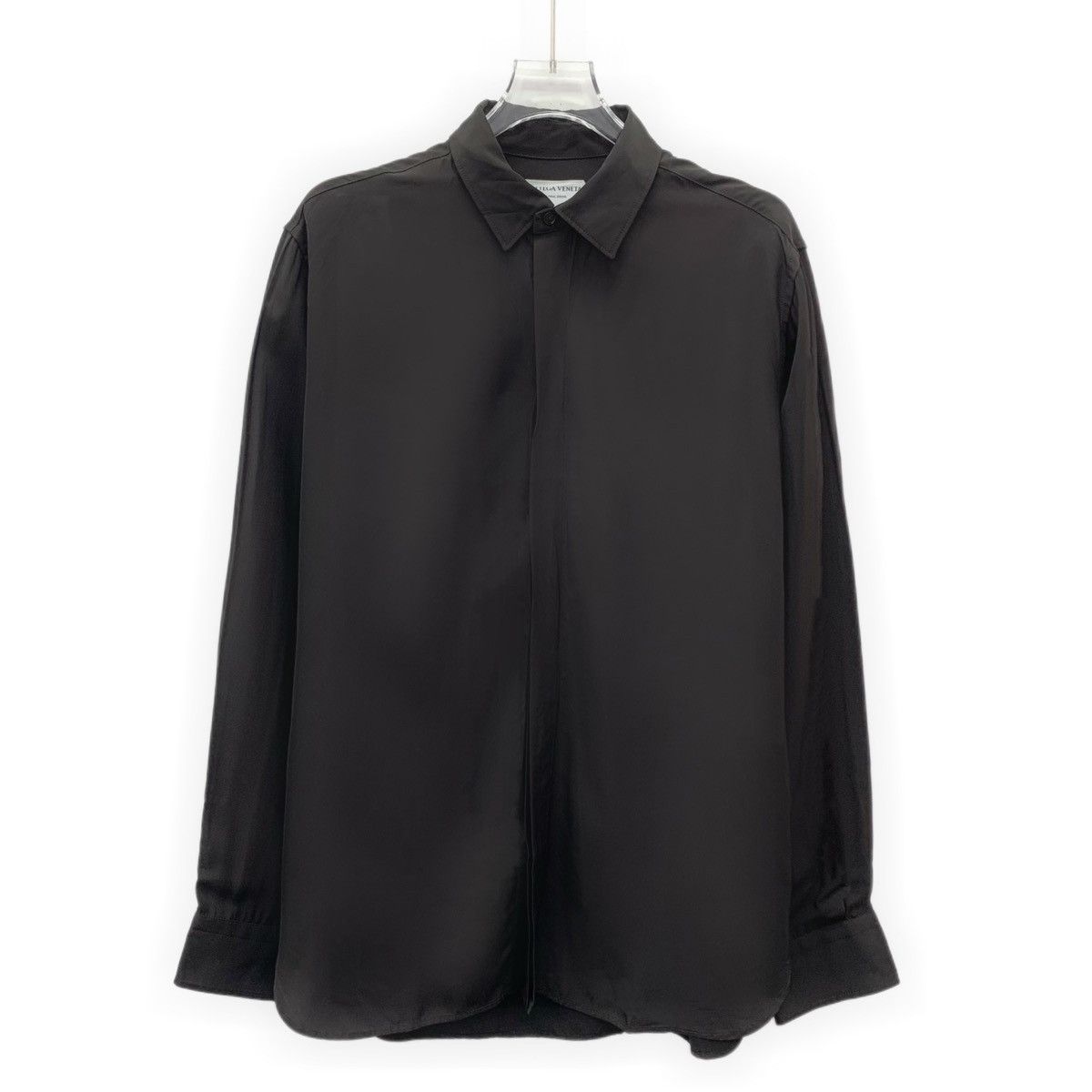 Bottega Veneta Bottega Veneta Dark Brown Collared Long Sleeve Shirt K26WX Size L / US 10 / IT 46 - 1 Thumbnail