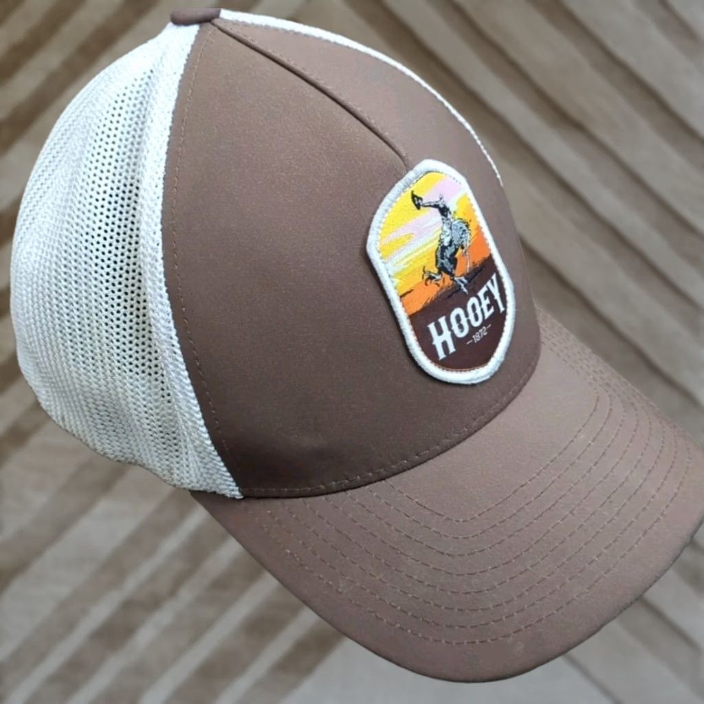 Vintage Hooey Hat Flex Fit Brown Rodeo Bronco Cowboy logo Size S/M Mens Baseball Cap Casual Breathable Lightweight Moisture Wicking Stretch Size ONE SIZE - 1 Thumbnail