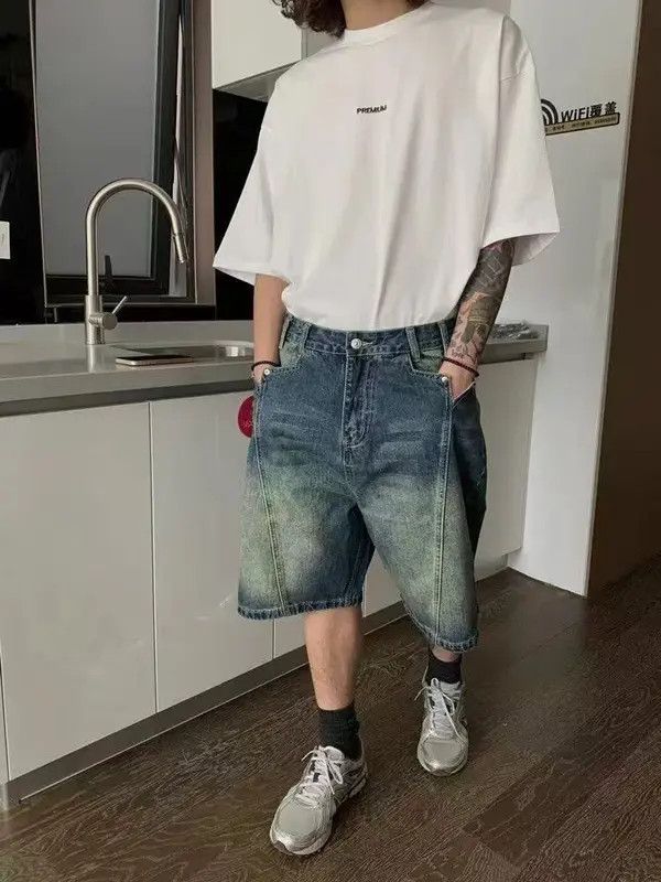 Japanese Brand Kokubu x Kumi Blue street distressed washed denim shorts y2k Size US 32 / EU 48 - 5 Thumbnail