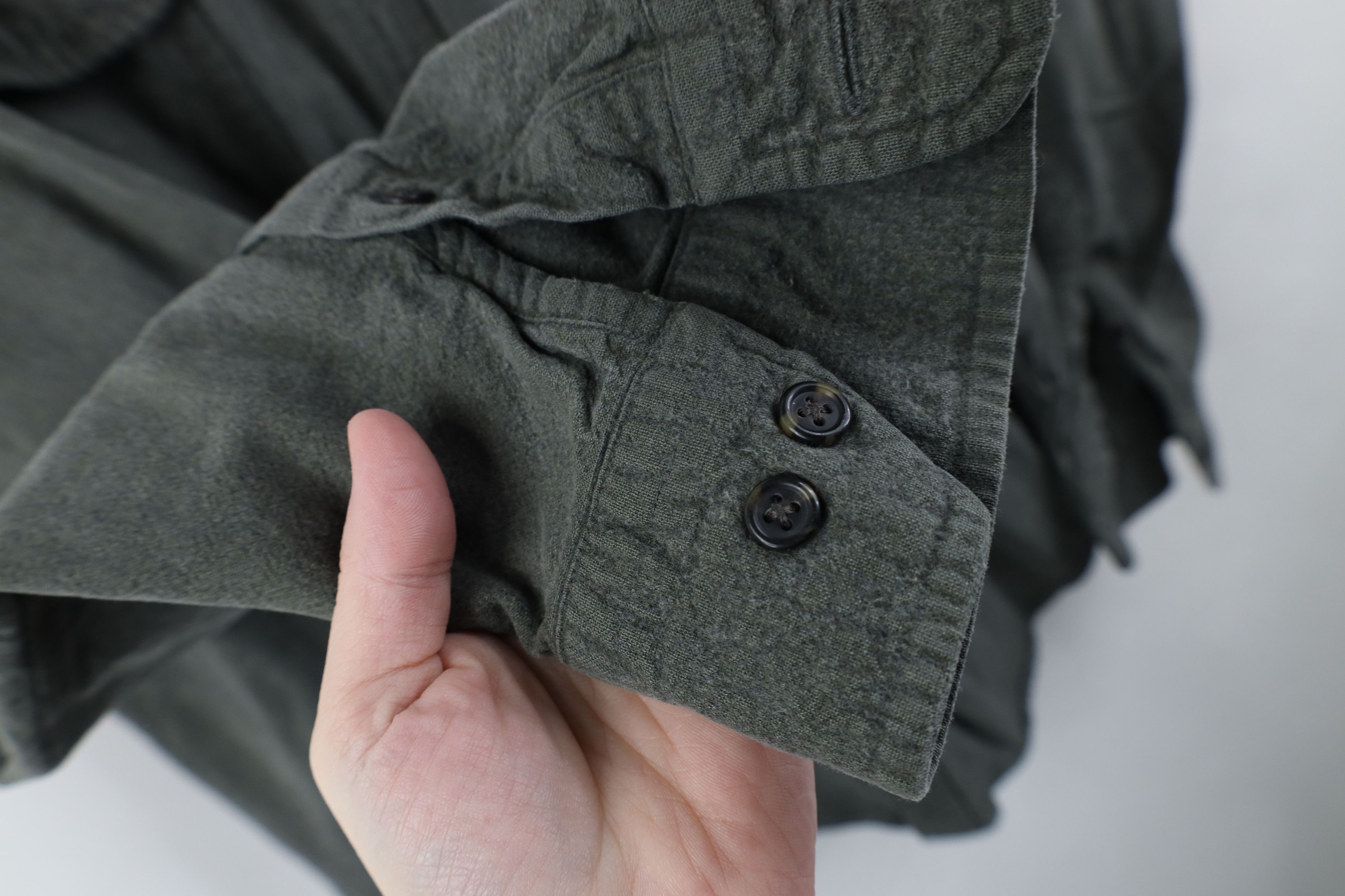 Lands' End Vintage 90s Lands End Chamois Cloth Button Down Shirt Green Size US L / EU 52-54 / 3 - 8 Thumbnail