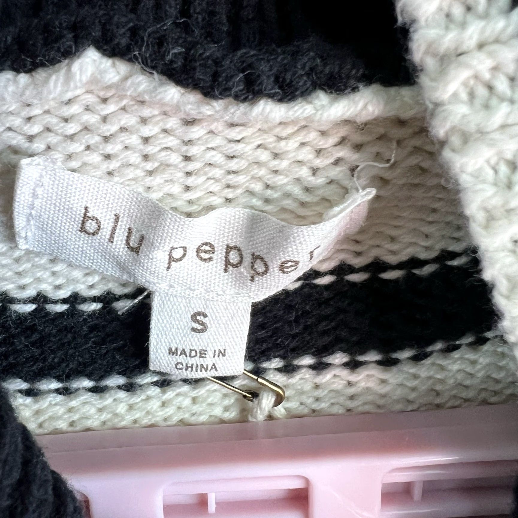 Vintage Blu Pepper Striped 1/4 Zip Collared Sweater Dress Womens Size S Black/White Size S / US 4 / IT 40 - 5 Thumbnail