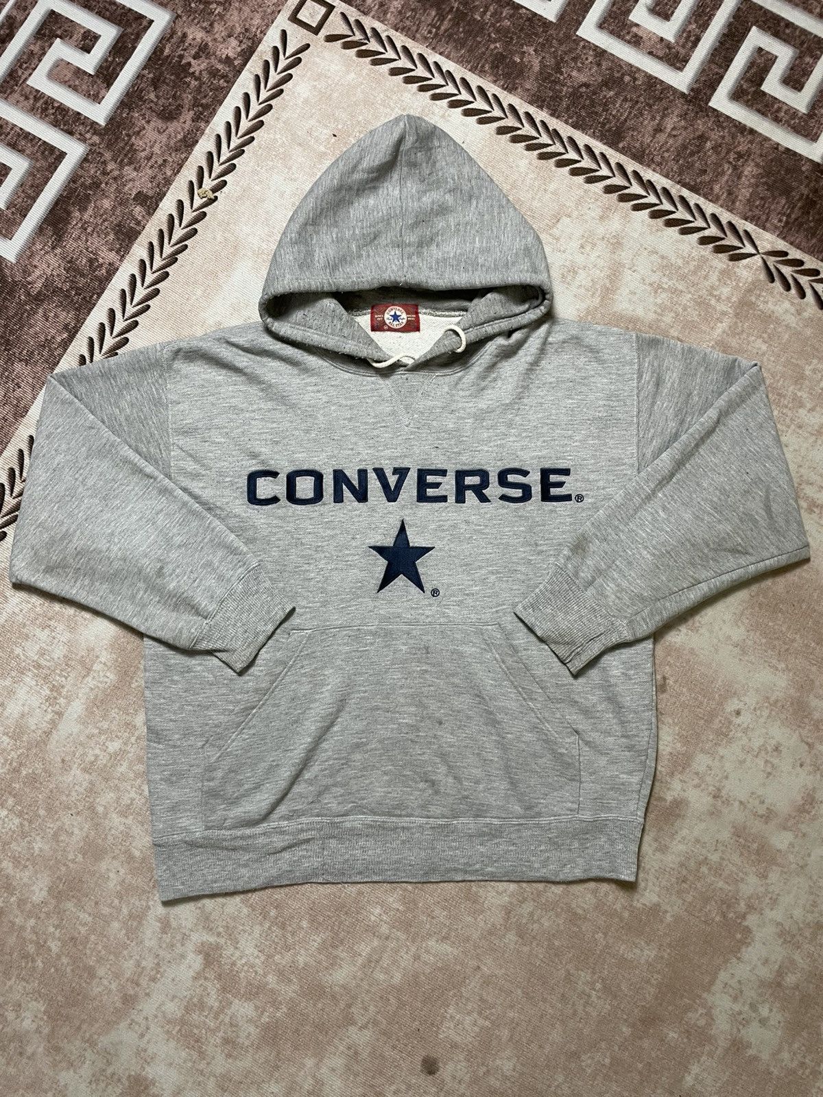 Converse × Vintage Vintage 90s Converse Hoodie Size US L / EU 52-54 / 3 - 1 Thumbnail
