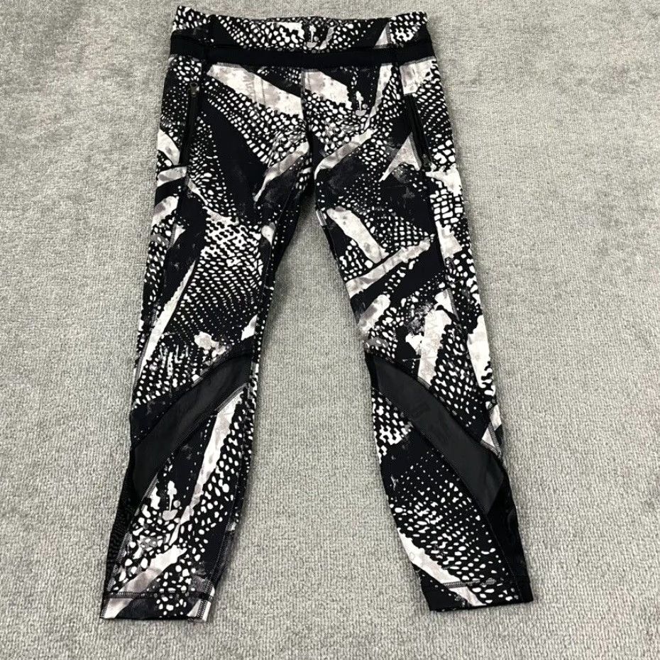 Lululemon LULULEMON Inspire Tight Leggings Womens Size 8 x 25" Black White Abstract Yoga Leggings Size 30" / US 8 / IT 44 - 2 Thumbnail