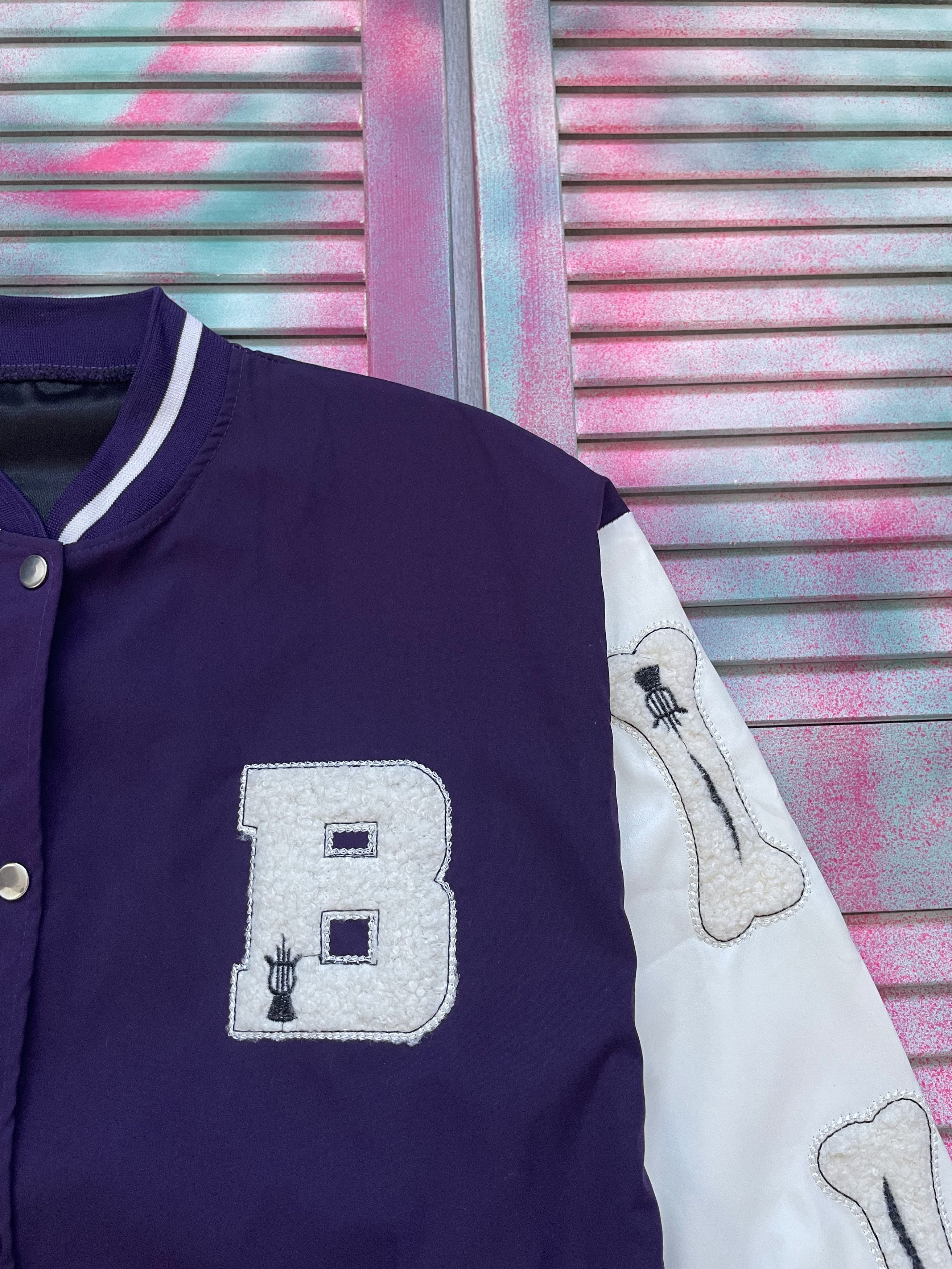 If Six Was Nine Vintage Y2K Bones American College Style Bomber Size US M / EU 48-50 / 2 - 6 Thumbnail