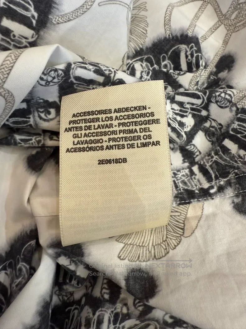 Hermes Hermes White base black gold print shirt Size XS / US 0-2 / IT 36-38 - 6 Thumbnail