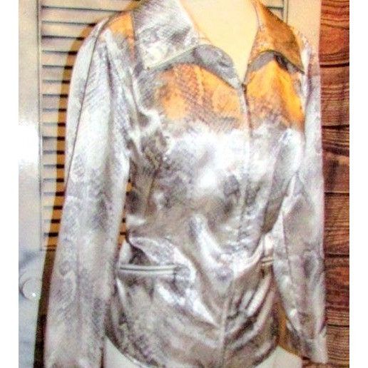 Other Weekends by Chico’s Sz 0 Snakeskin Pattern Jacket Size XS / US 0-2 / IT 36-38 - 6 Thumbnail