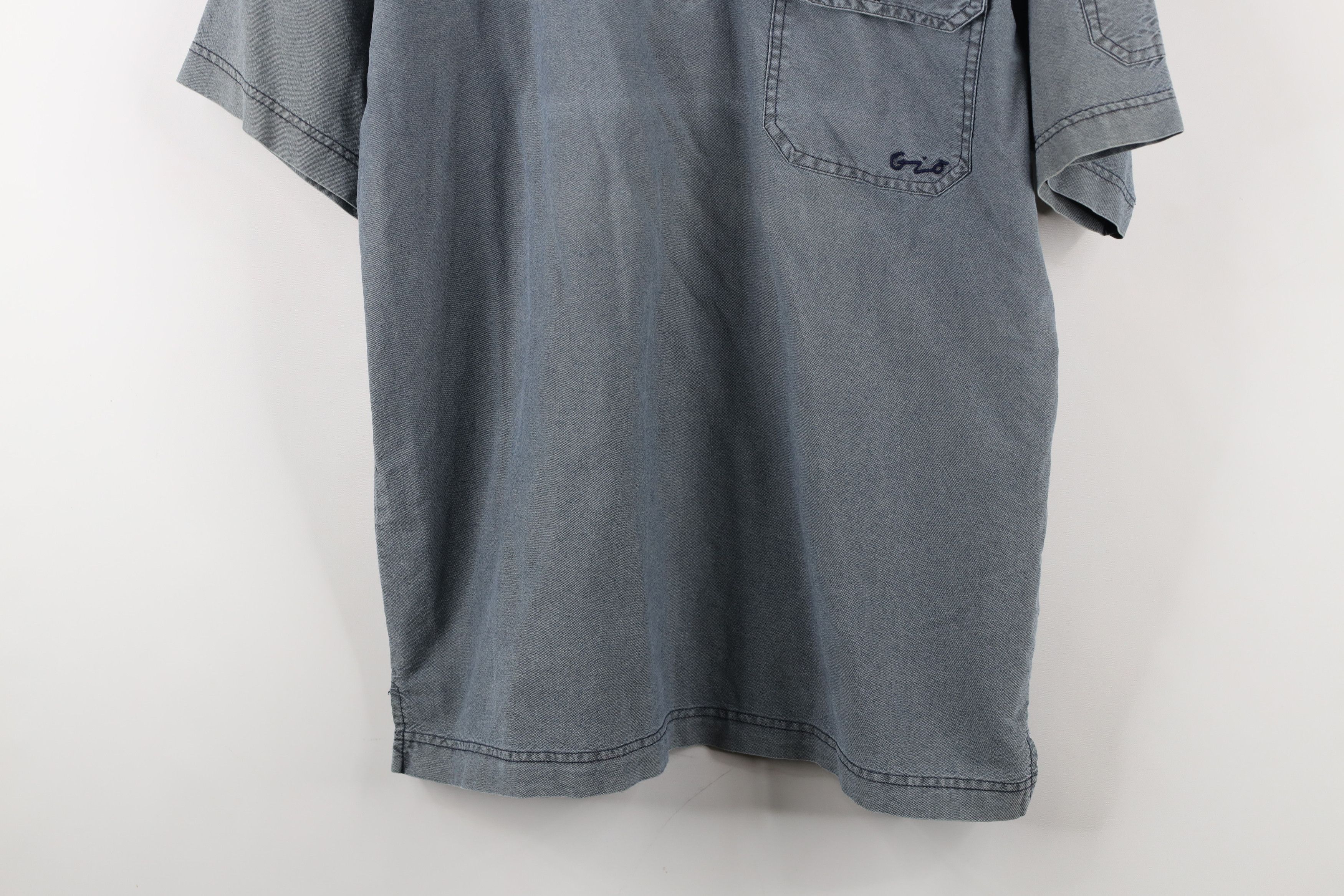 Vintage Vintage 90s Streetwear Stonewash Collared Polo Shirt Blue Size US L / EU 52-54 / 3 - 3 Thumbnail