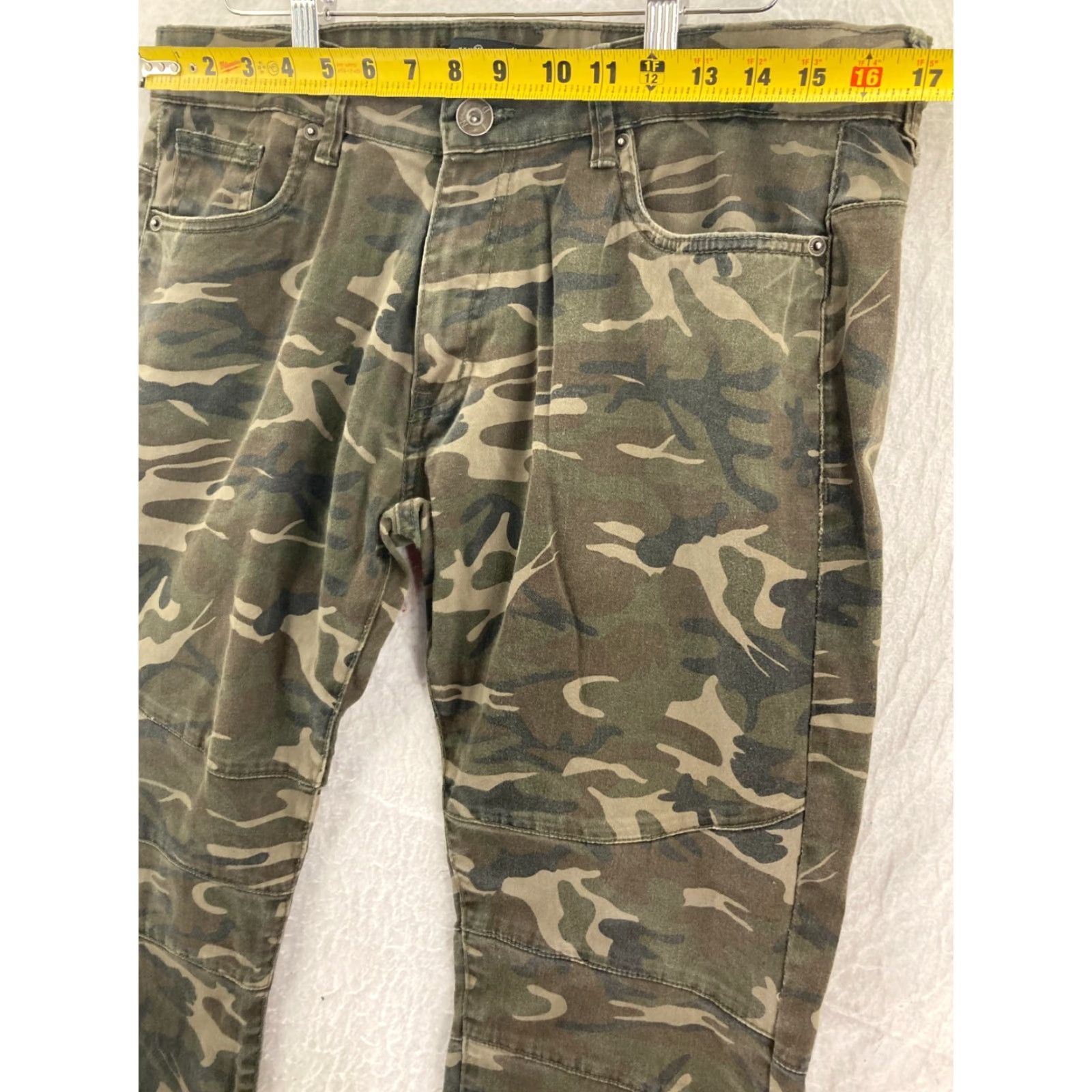 Vintage Nick Danger Jeans Mens 34X30 Low Rise Camouflage 5 Pocket Cotton Blend Straight Leg Mens Size US 34 / EU 50 - 2 Thumbnail