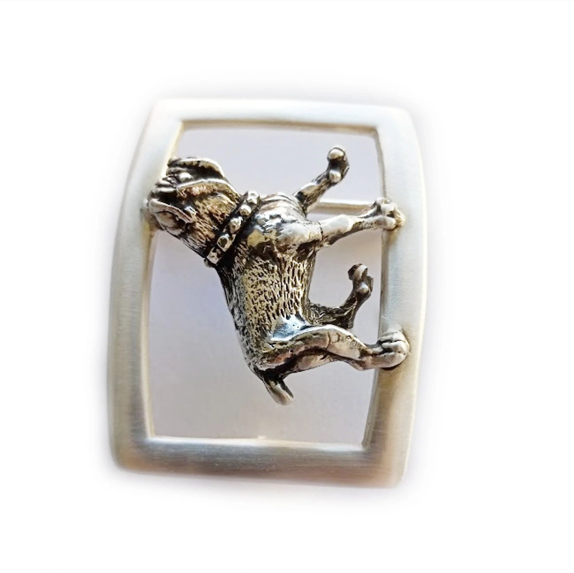 Other Men's silver belt buckle Bulldog design .925 stamped Size ONE SIZE - 2 Thumbnail