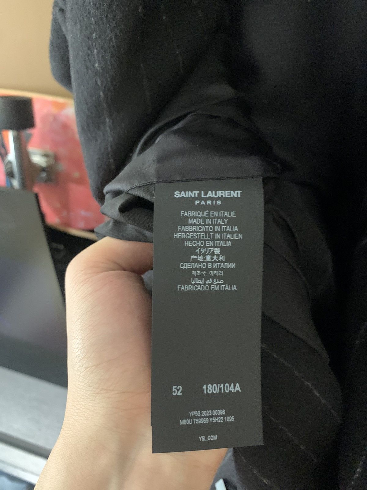 Saint Laurent Paris Saint Laurent 2023FW Striped Wool trench coat Size US L / EU 52-54 / 3 - 5 Thumbnail