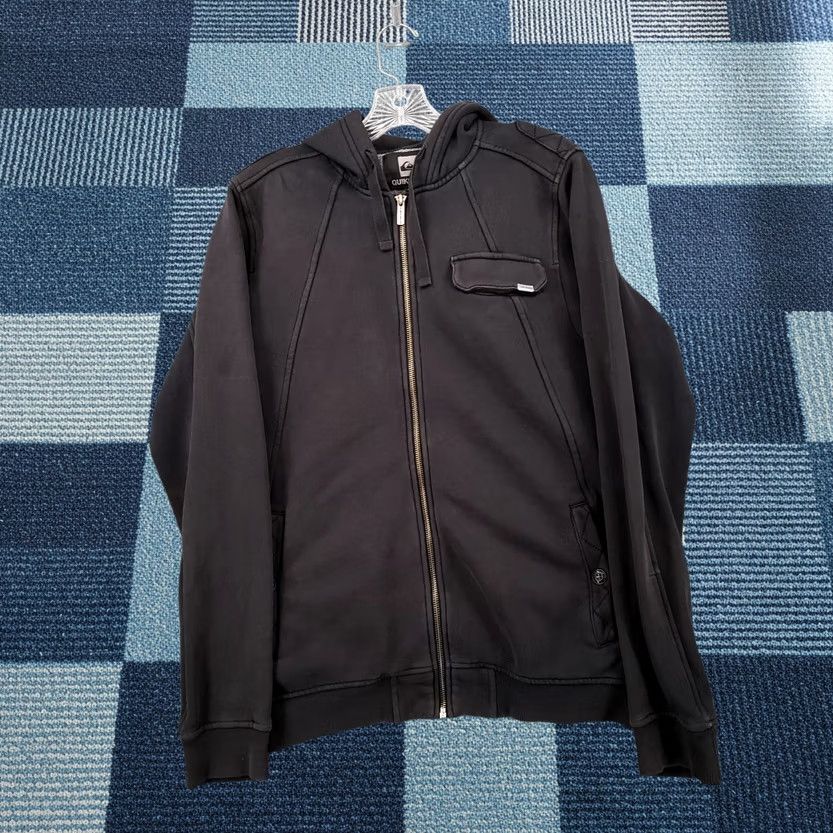 Quiksilver VINTAGE Quicksilver Hoodie Small Black Fleece Sherpa Lined Full Zip Long Sleeve Mens S Size US S / EU 44-46 / 1 - 1 Thumbnail