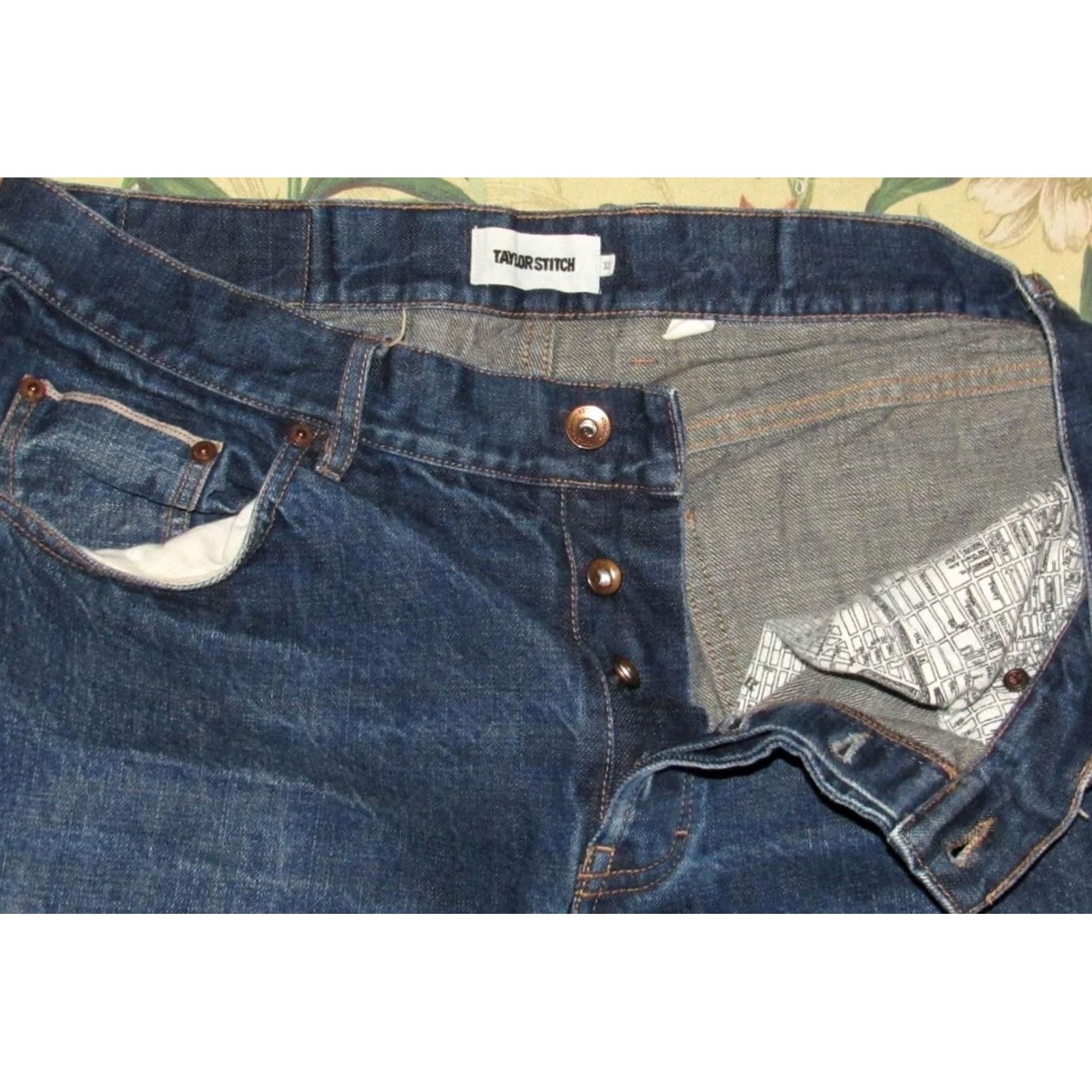 Taylor Stitch Taylor Stitch Denim Jeans Slim Fit 33 x 30 Button Fly Men Blue Denim Jeans Slim Fit 33 x 30 Mens Size US 33 - 5 Thumbnail