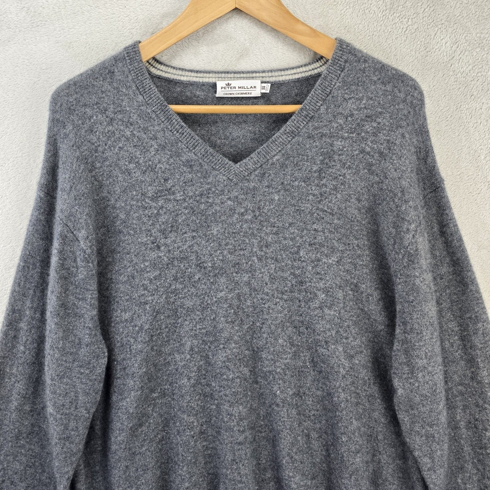 Peter Millar Peter Millar Crown Cashmere Sweater 2XL V Neck Golf Heritage Size US XXL / EU 58 / 5 - 3 Thumbnail