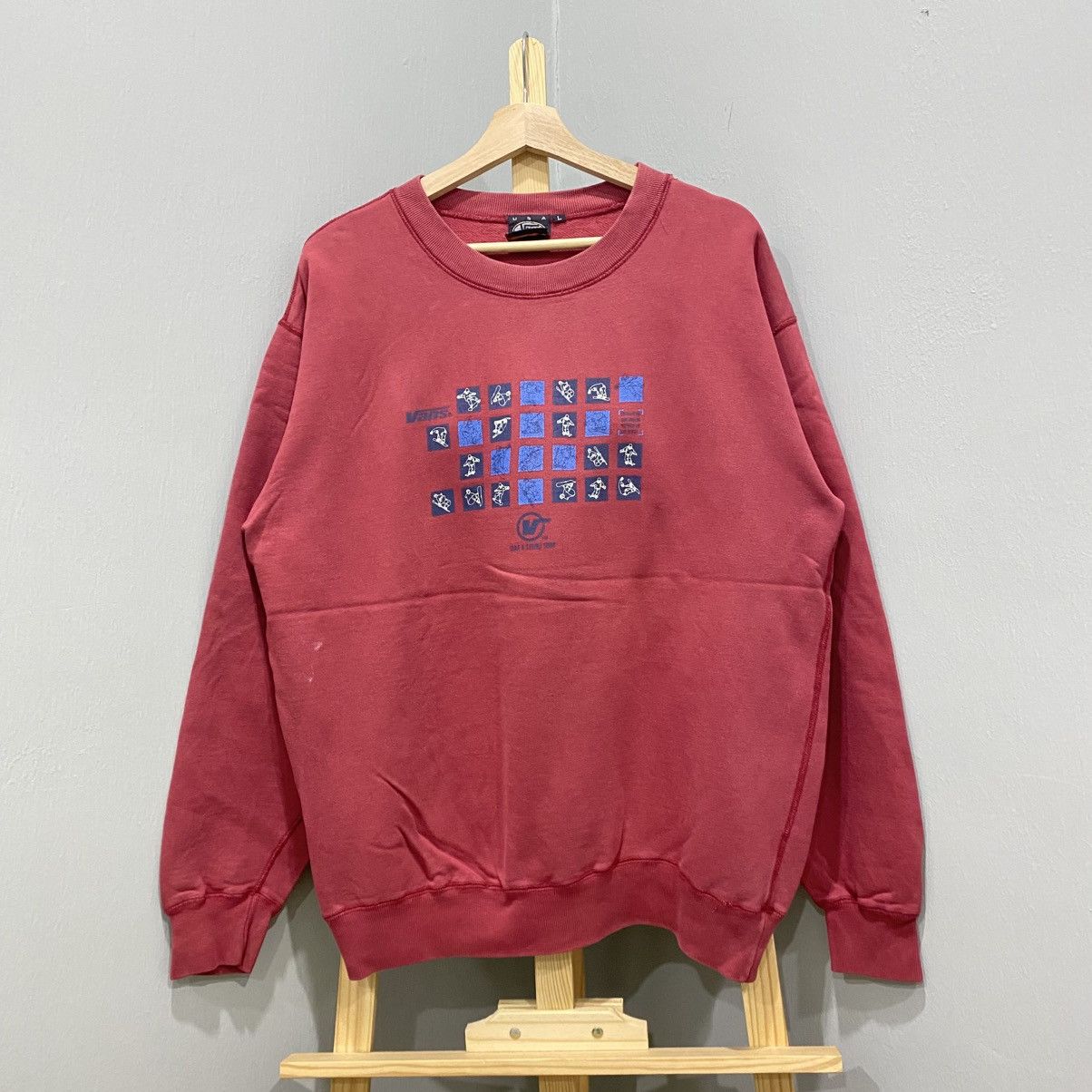 Vans Vintage 90s Vans Checkerboard Action Graphic Sweatshirt L Size US L / EU 52-54 / 3 - 1 Thumbnail