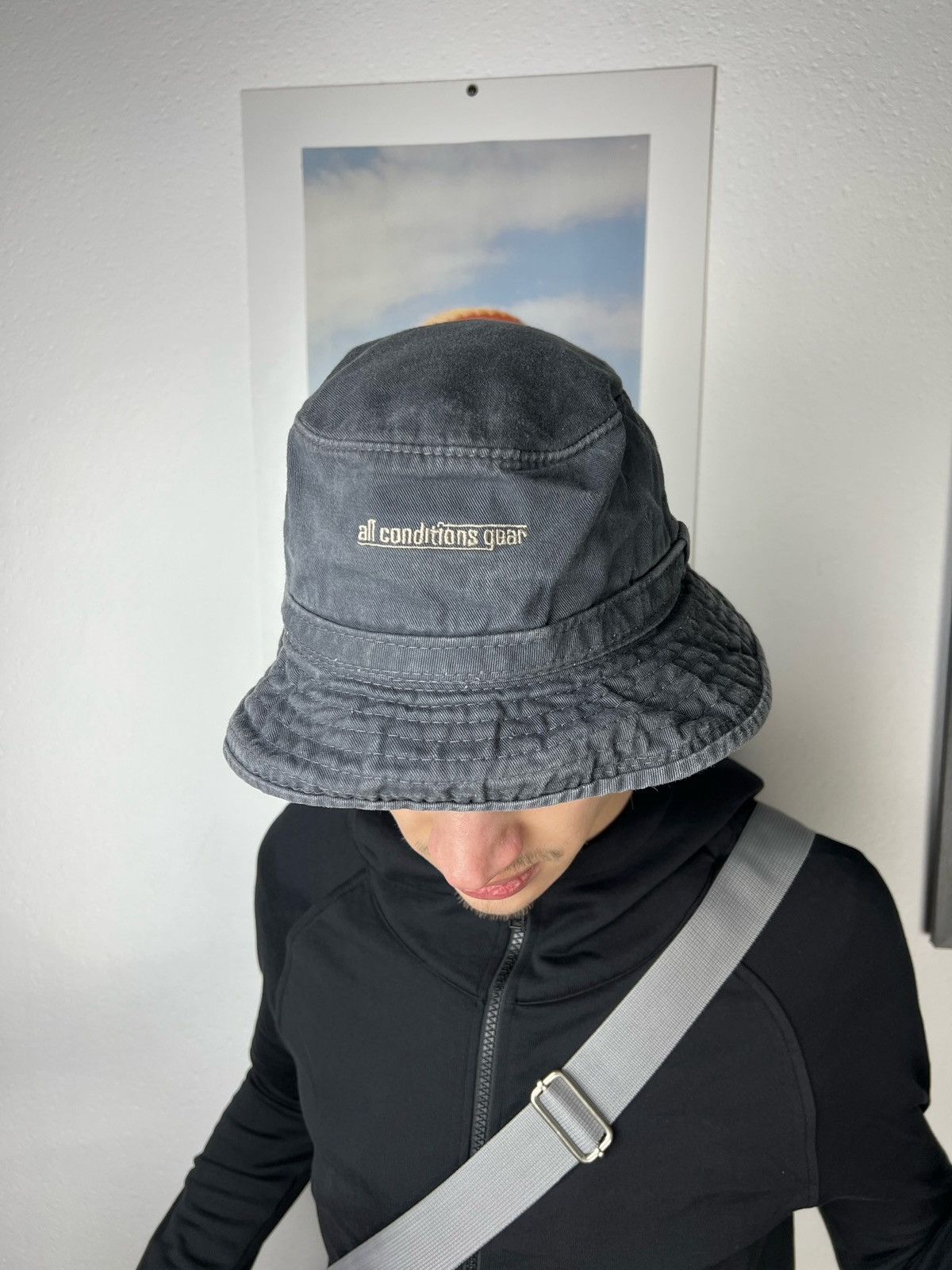Nike × Vintage Vintage Nike Swoosh Logo Bucket Hat Panama faded Size ONE SIZE - 8 Thumbnail
