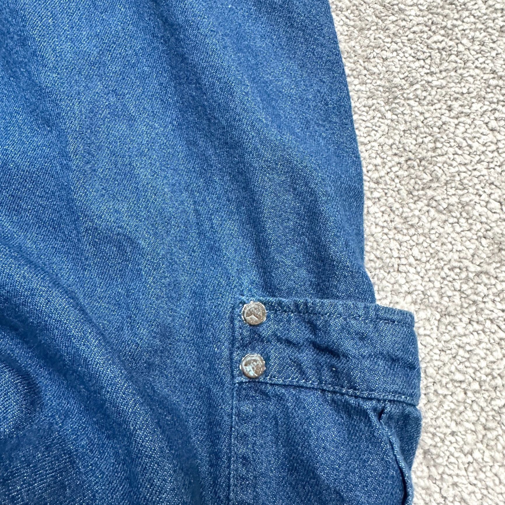 Vintage Woman Within Modern Fit Cargo Denim Jeans 28T Blue Wide Leg Casual 46x32 Womens Size 28" / US 6 / IT 42 - 6 Thumbnail