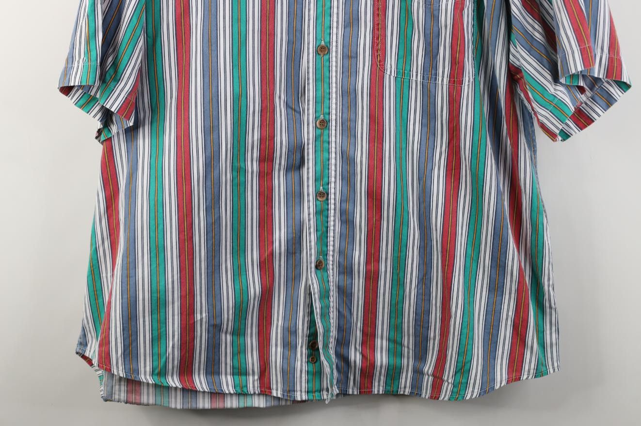 Vintage Vintage 90s Streetwear Fit Rainbow Striped Button Down Shirt Size US XL / EU 56 / 4 - 3 Thumbnail