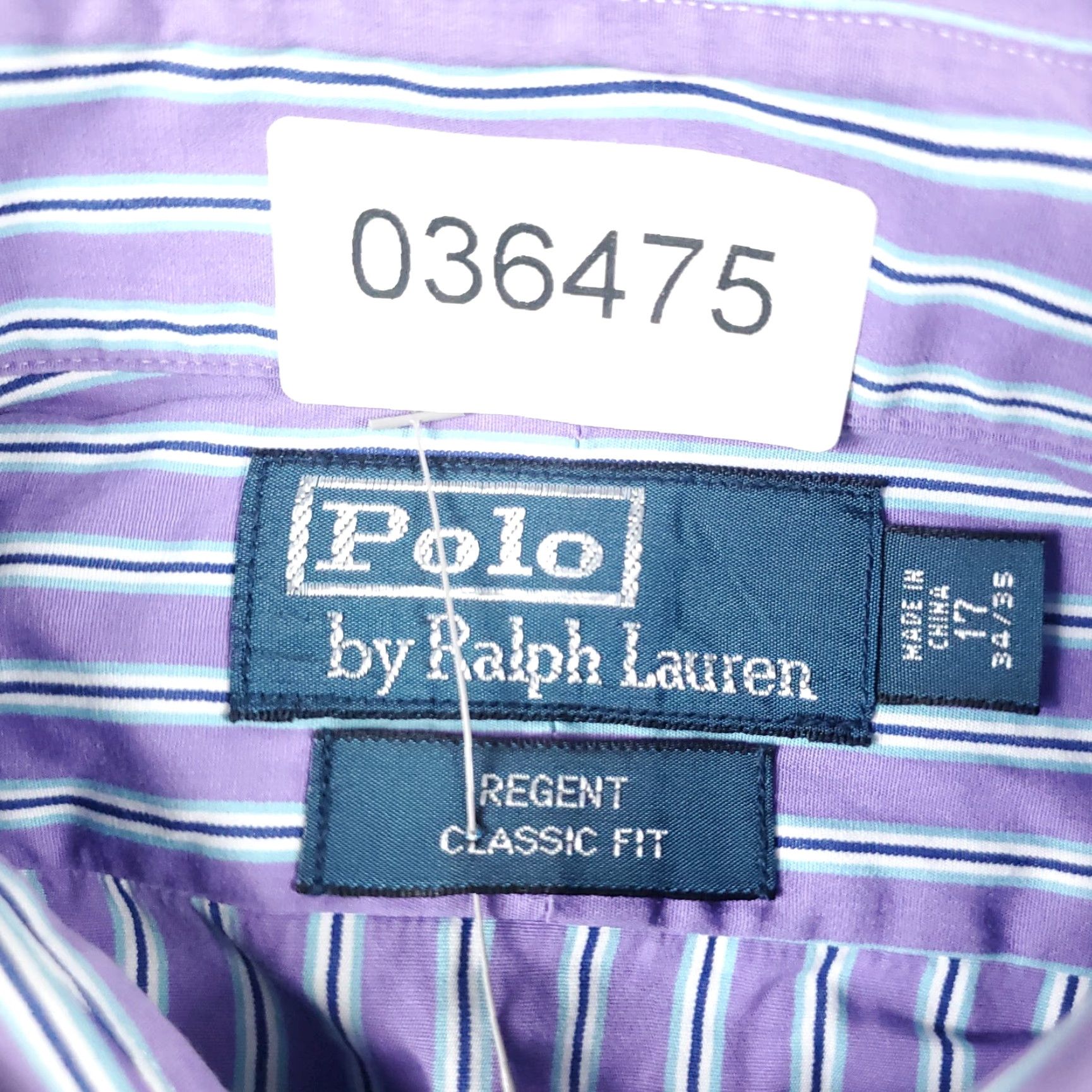 Ralph Lauren Ralph Lauren Dress Shirt Mens 17 Purple Striped Long Sleeve Button Down Classic Size 46R - 8 Thumbnail