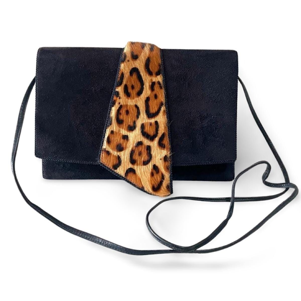 Bally Vintage Bally black suede leather shoulder bag with leopard Size ONE SIZE - 1 Thumbnail